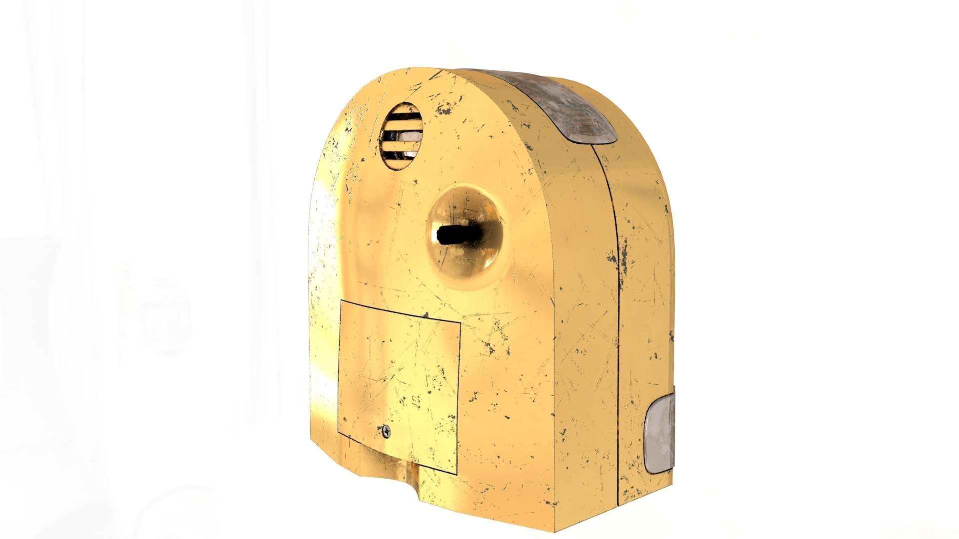 Desk Clock Low-poly 3D model_7