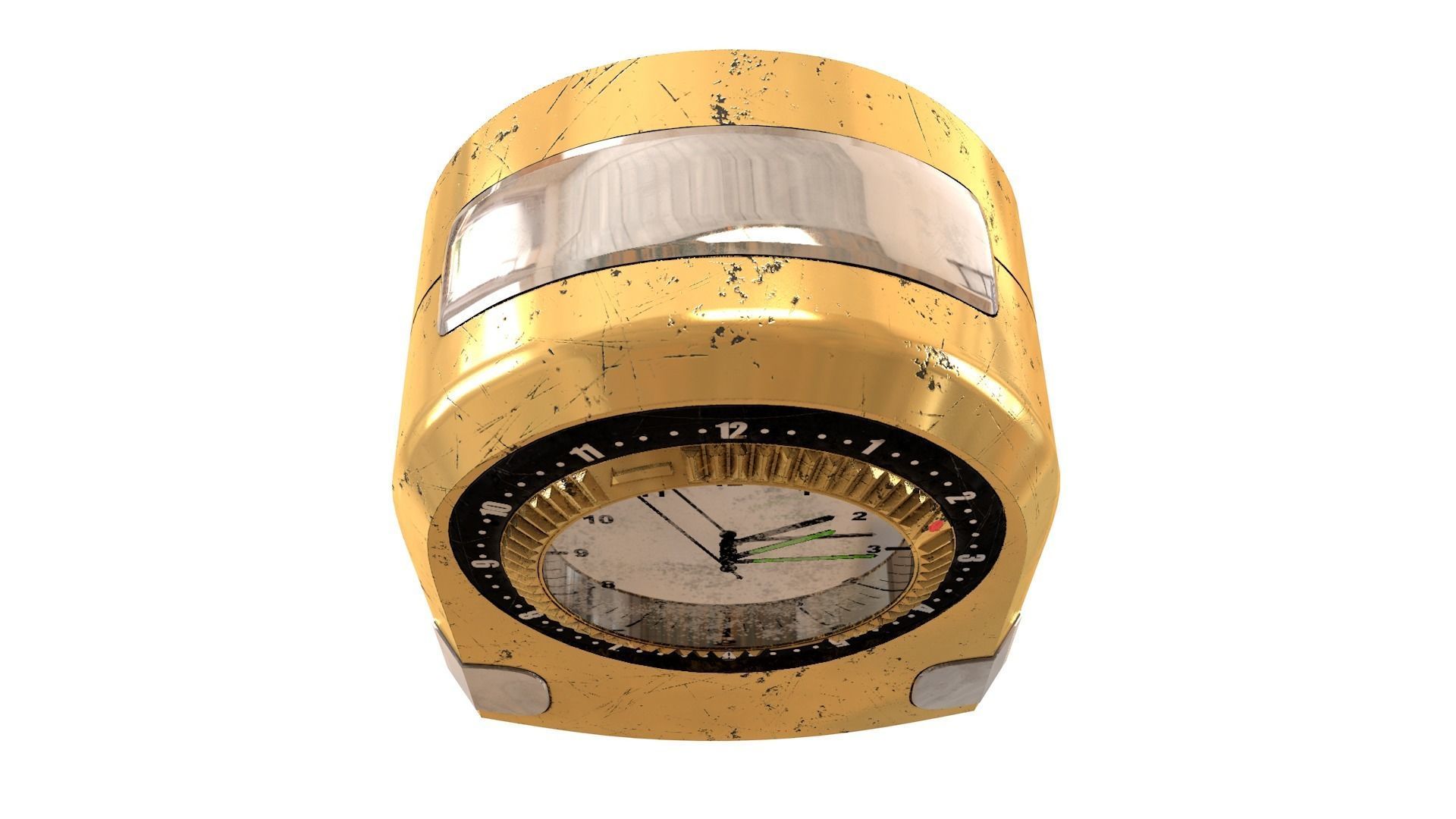 Desk Clock Low-poly 3D model_5