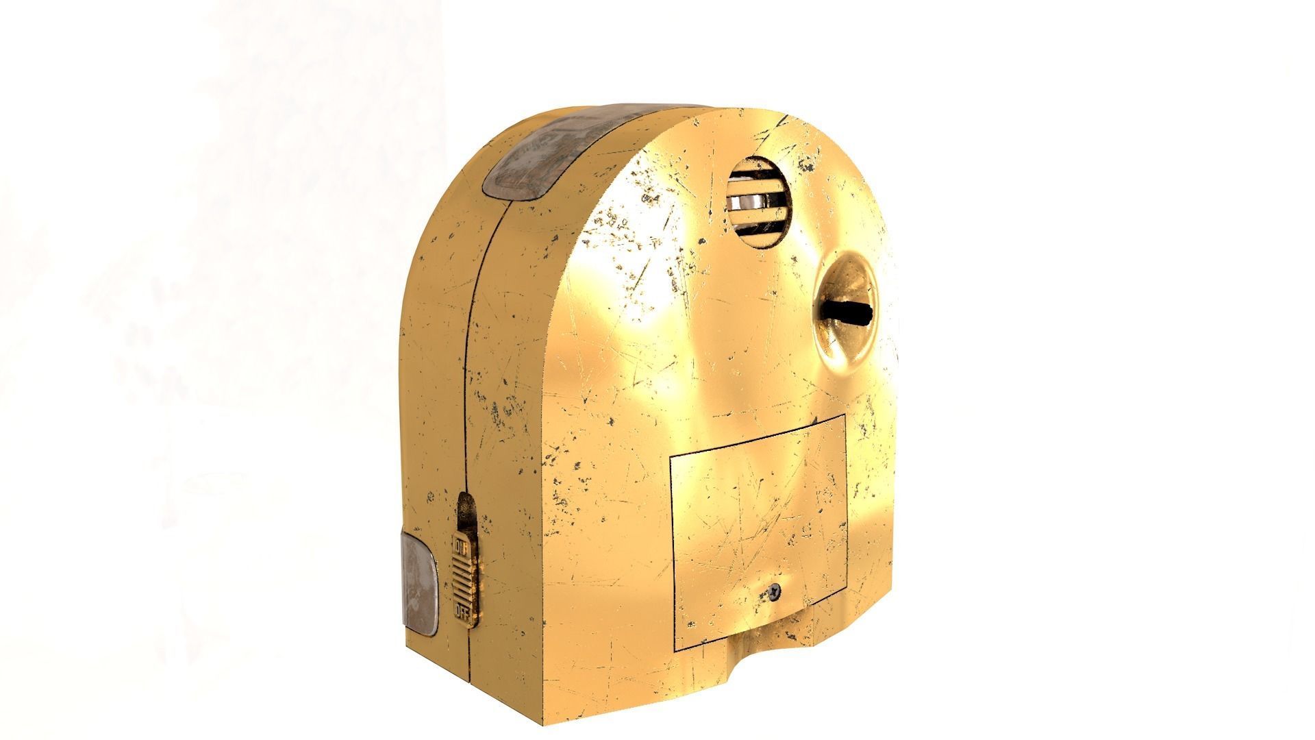 Desk Clock Low-poly 3D model_9