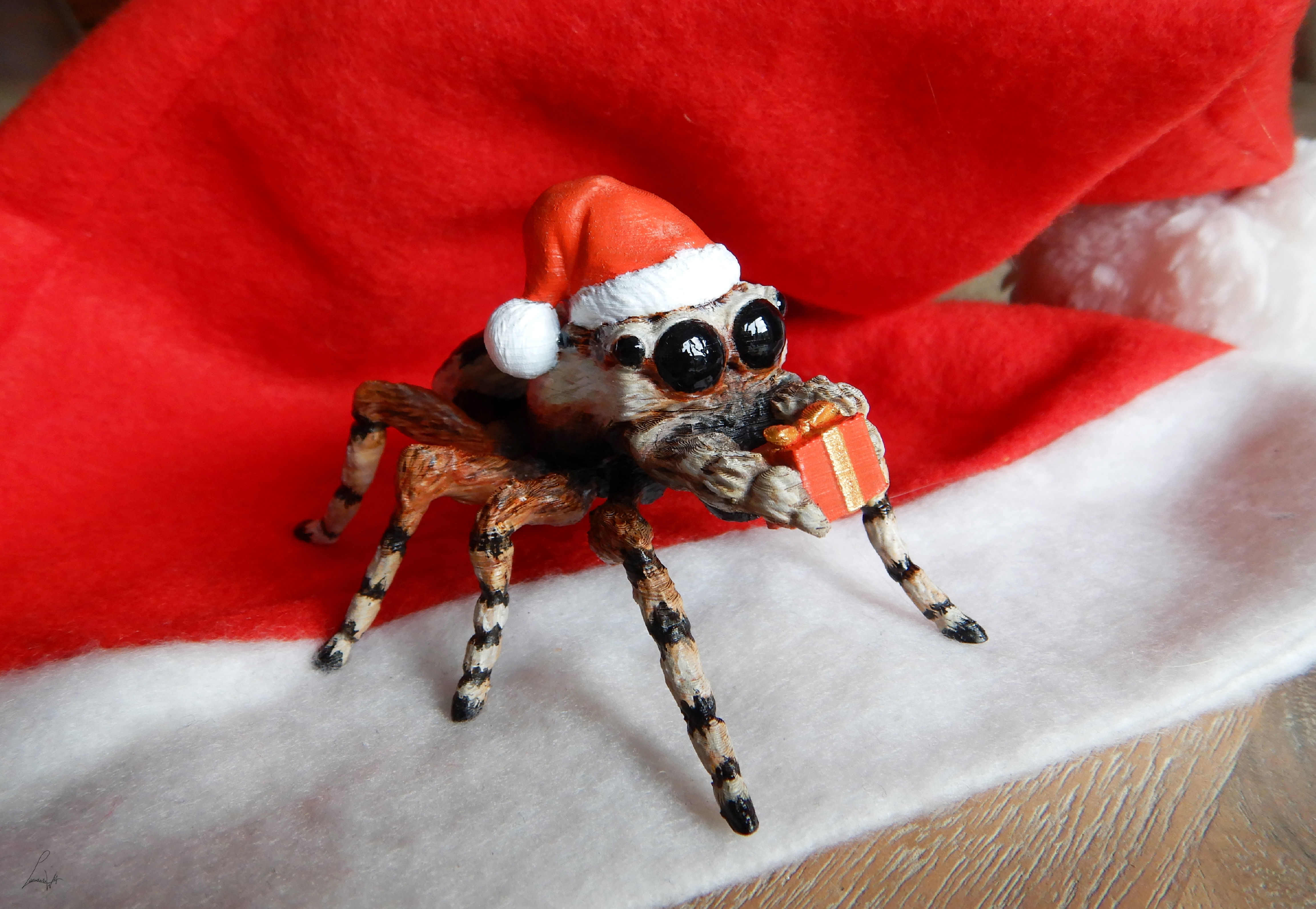 Giant Jumping Spider Santa 3D print model_2