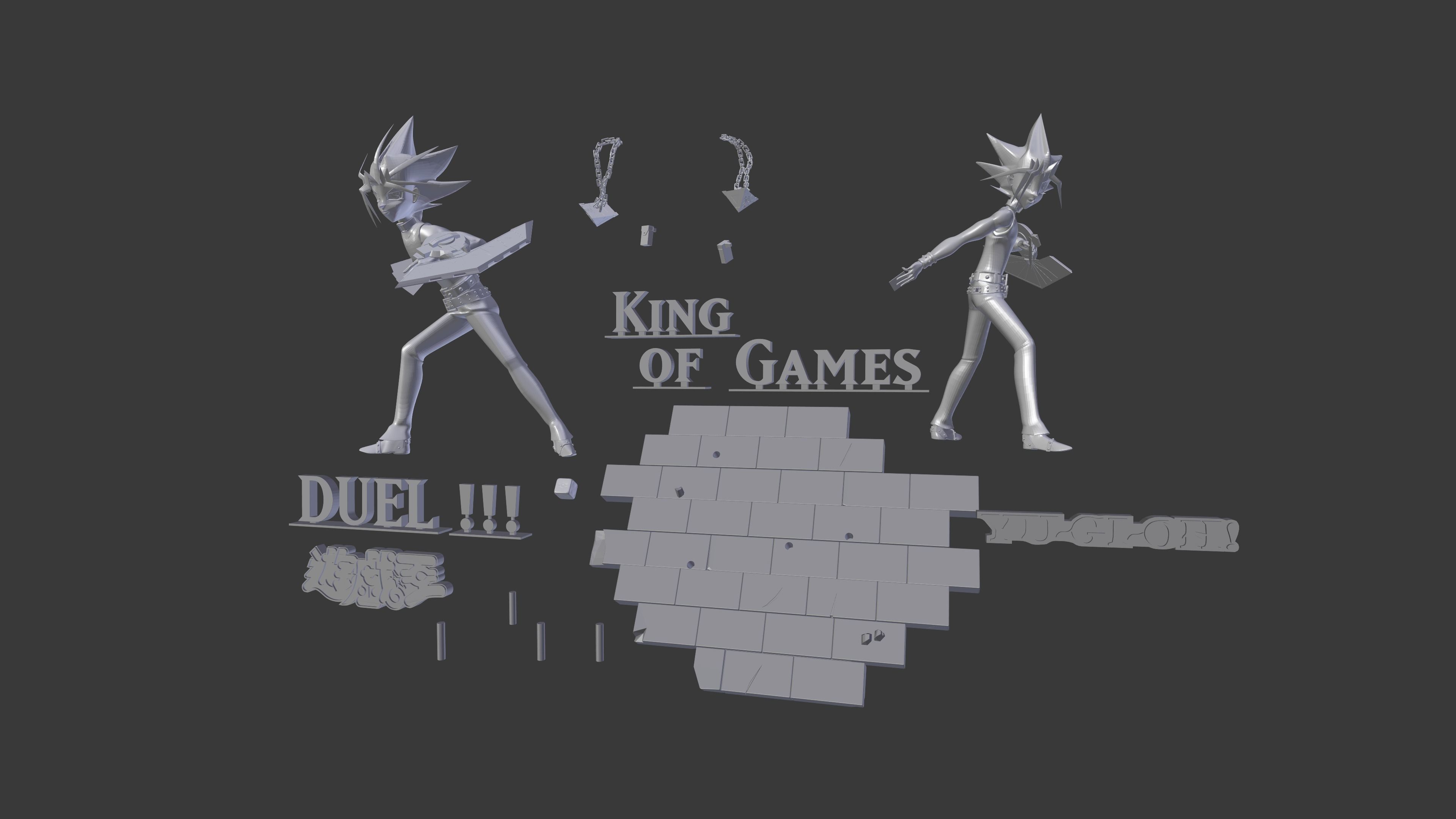 The two Yugi from Yu-Gi-Oh 3D print model_13
