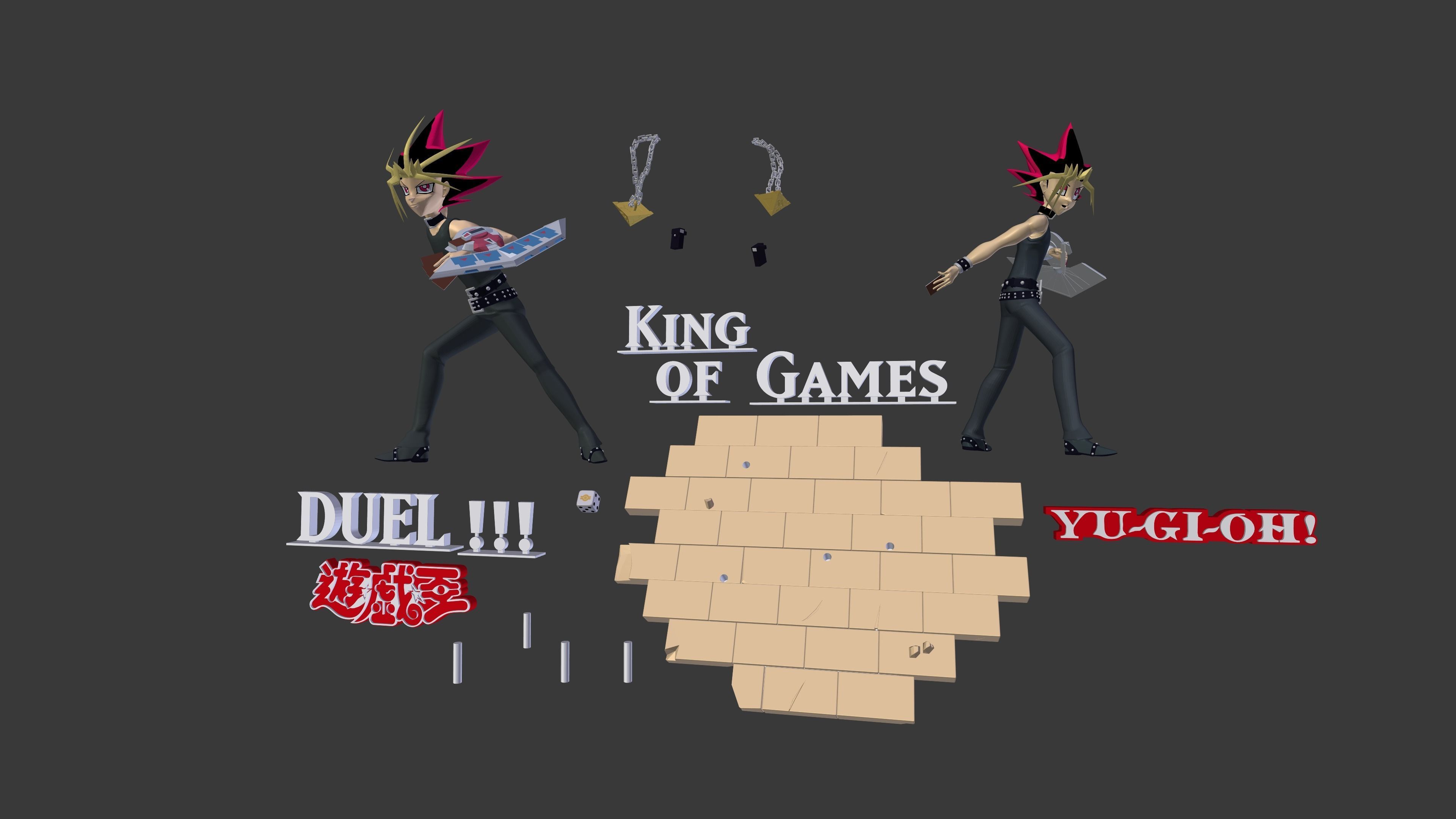The two Yugi from Yu-Gi-Oh 3D print model_12