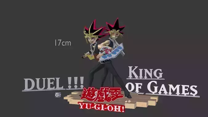 The two Yugi from Yu-Gi-Oh 3D print model The two Yugi from Yu-Gi-Oh 3D print model