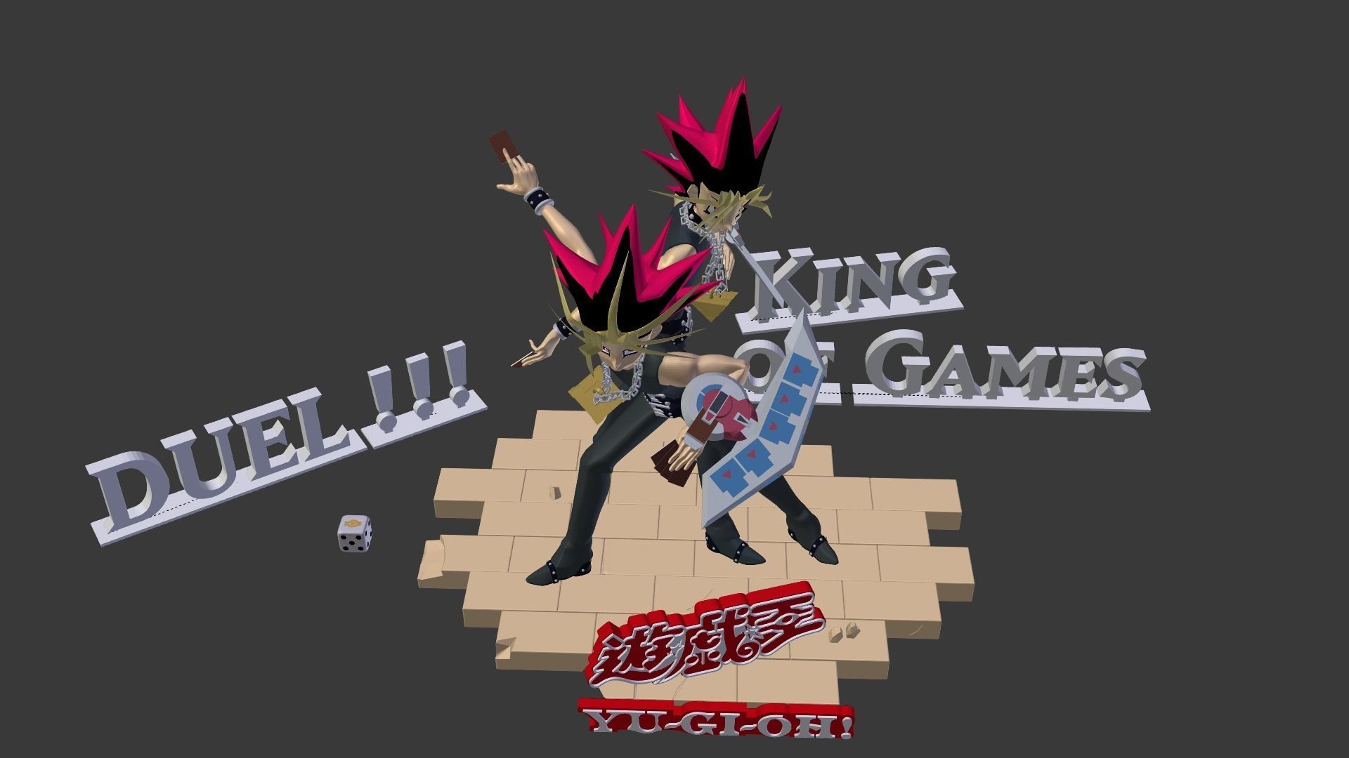 The two Yugi from Yu-Gi-Oh 3D print model_4