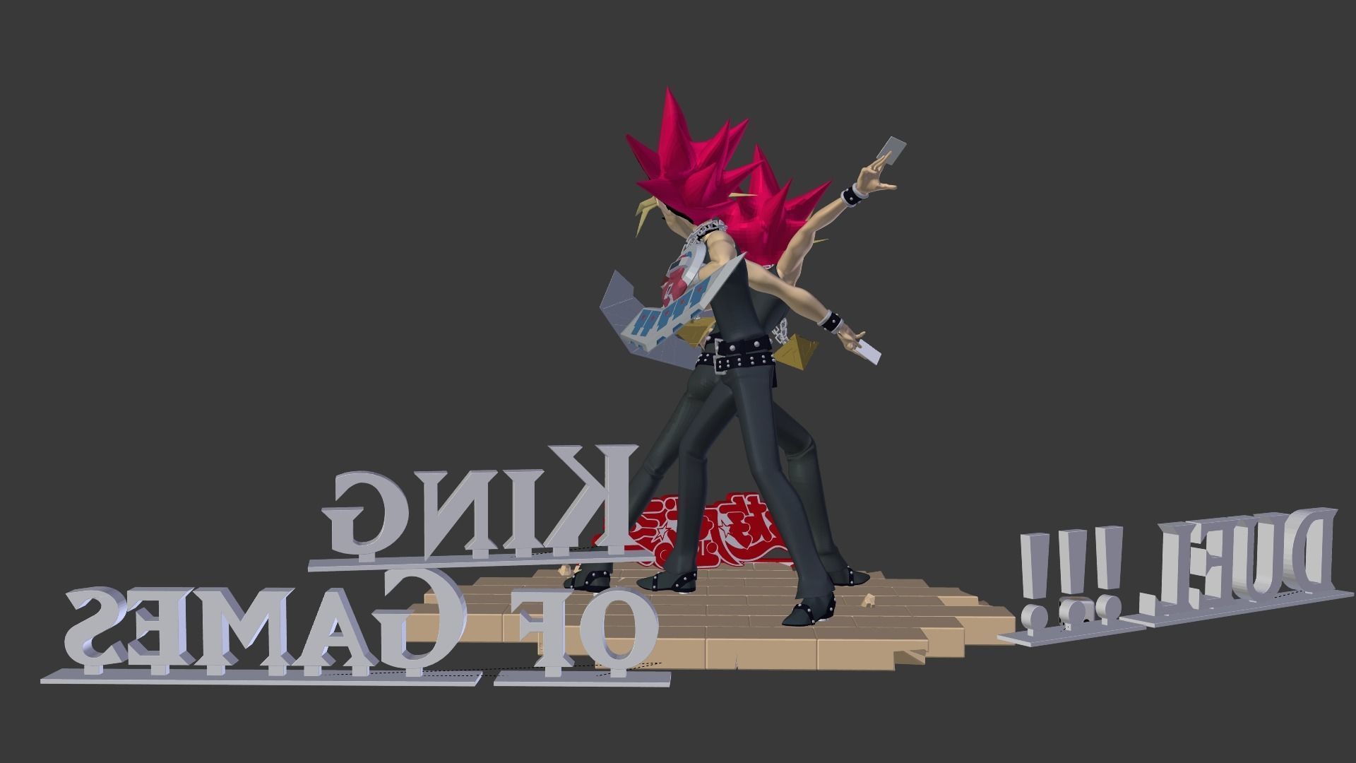 The two Yugi from Yu-Gi-Oh 3D print model_2