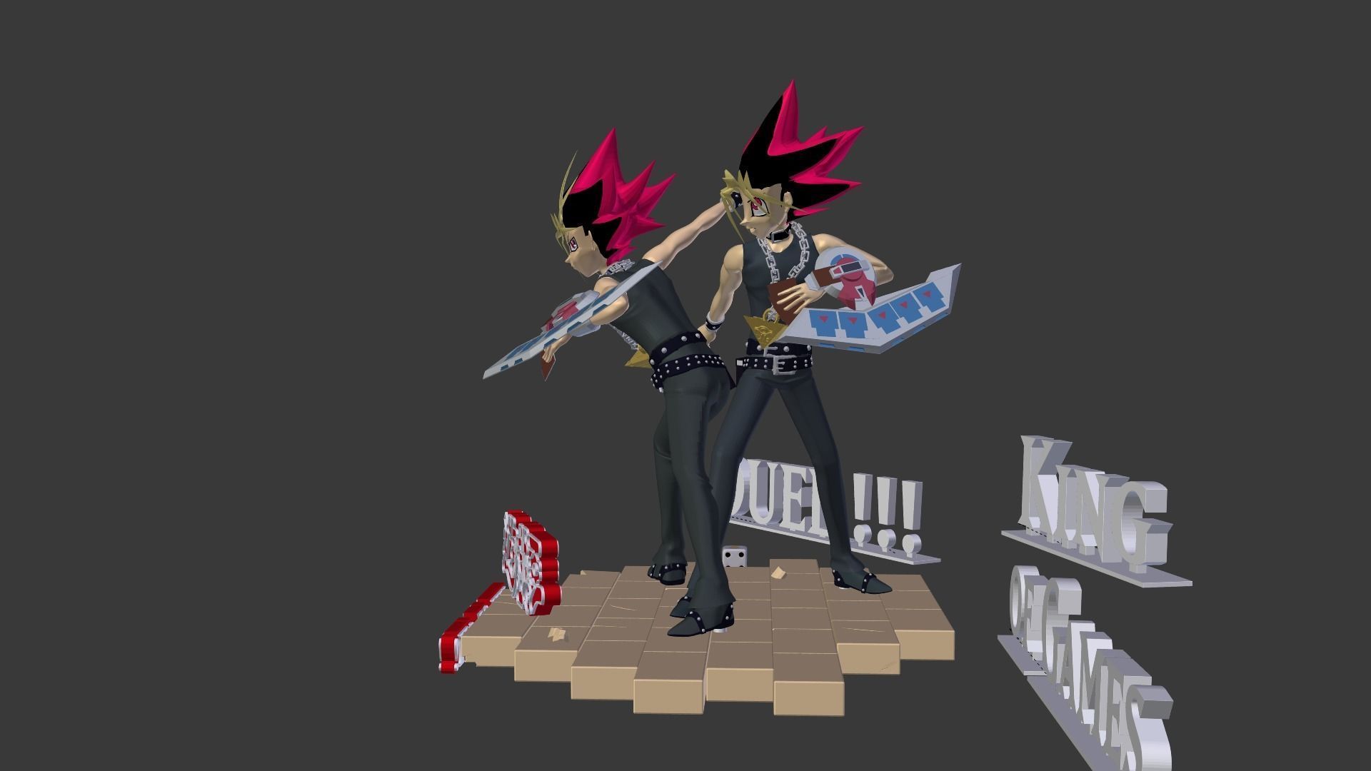 The two Yugi from Yu-Gi-Oh 3D print model_1