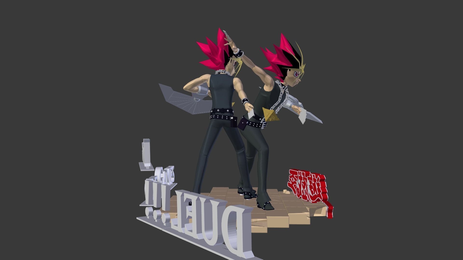 The two Yugi from Yu-Gi-Oh 3D print model_3