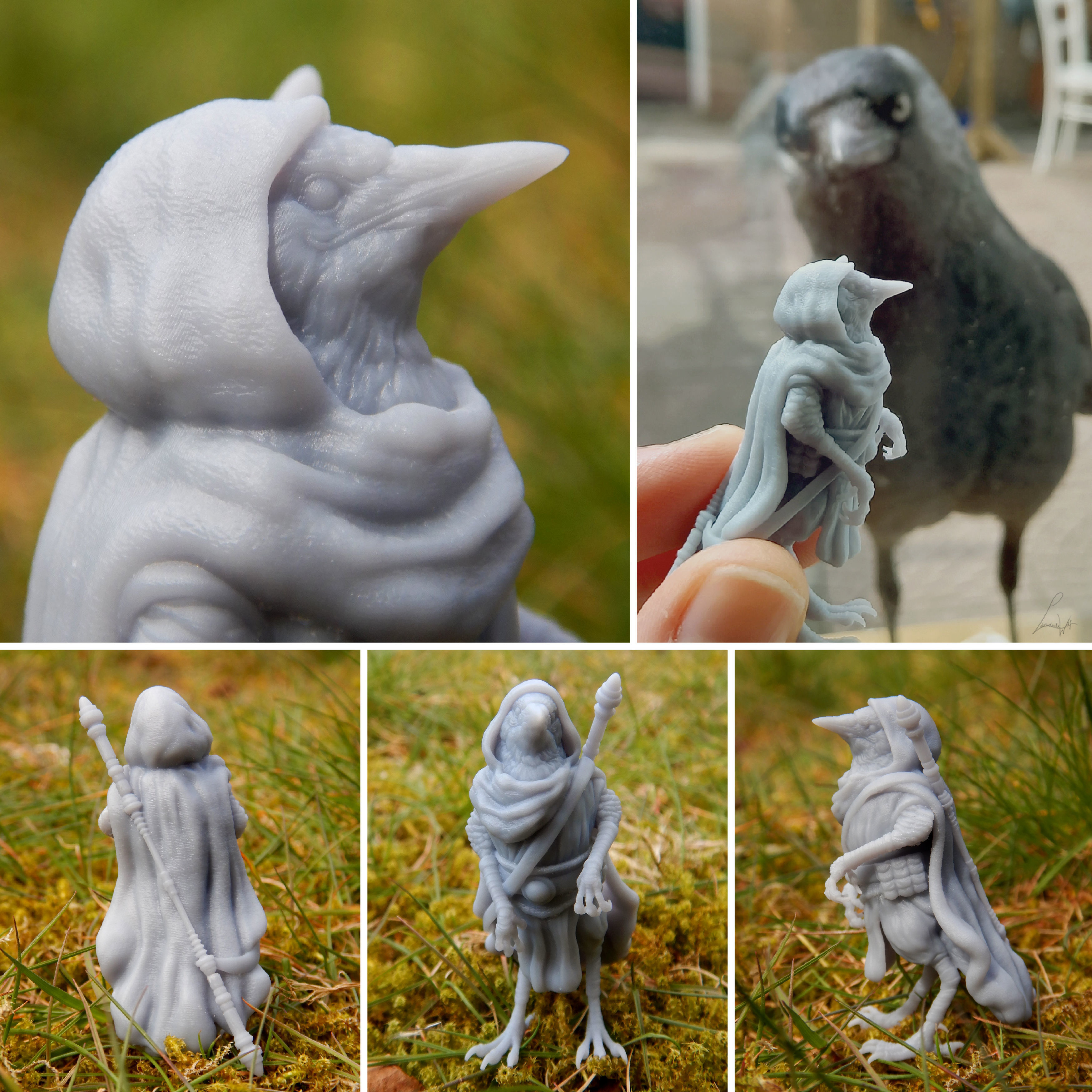 Skriii the Jackdaw Kenku 3D print model_1