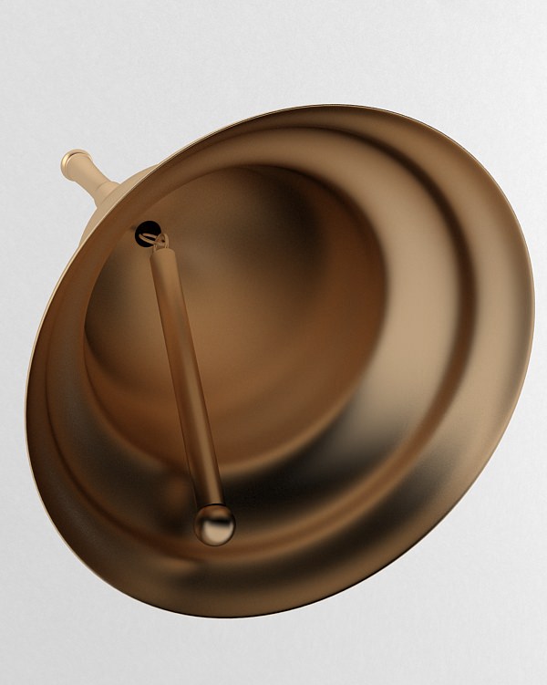 Handbell brass bell 3D model_2