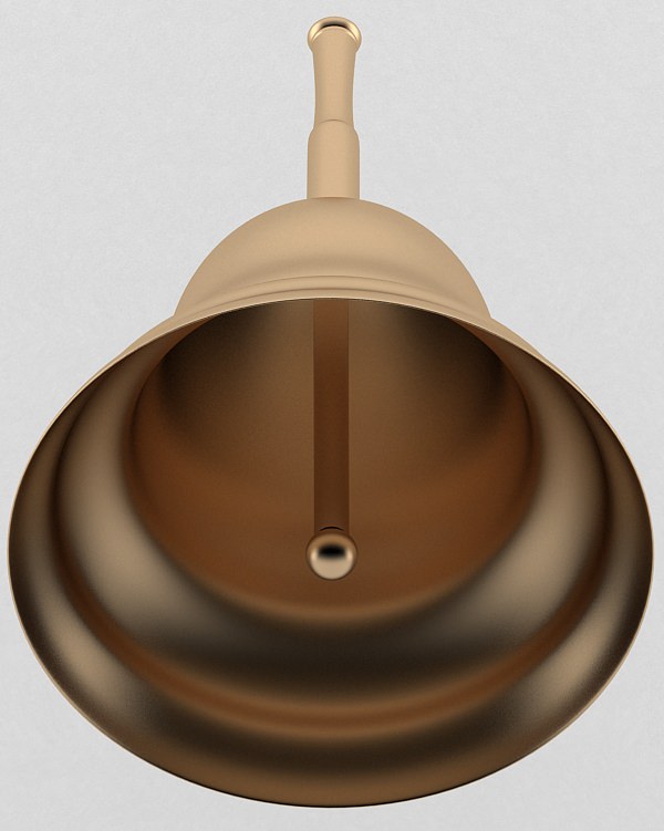 Handbell brass bell 3D model_1