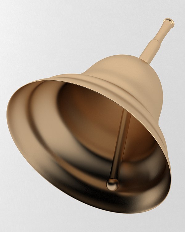 Handbell brass bell 3D model_3