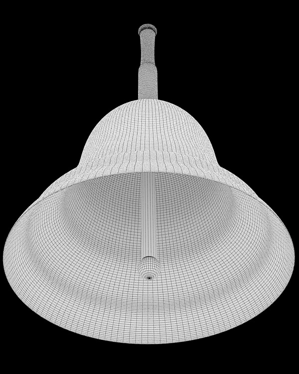 Handbell brass bell 3D model_5