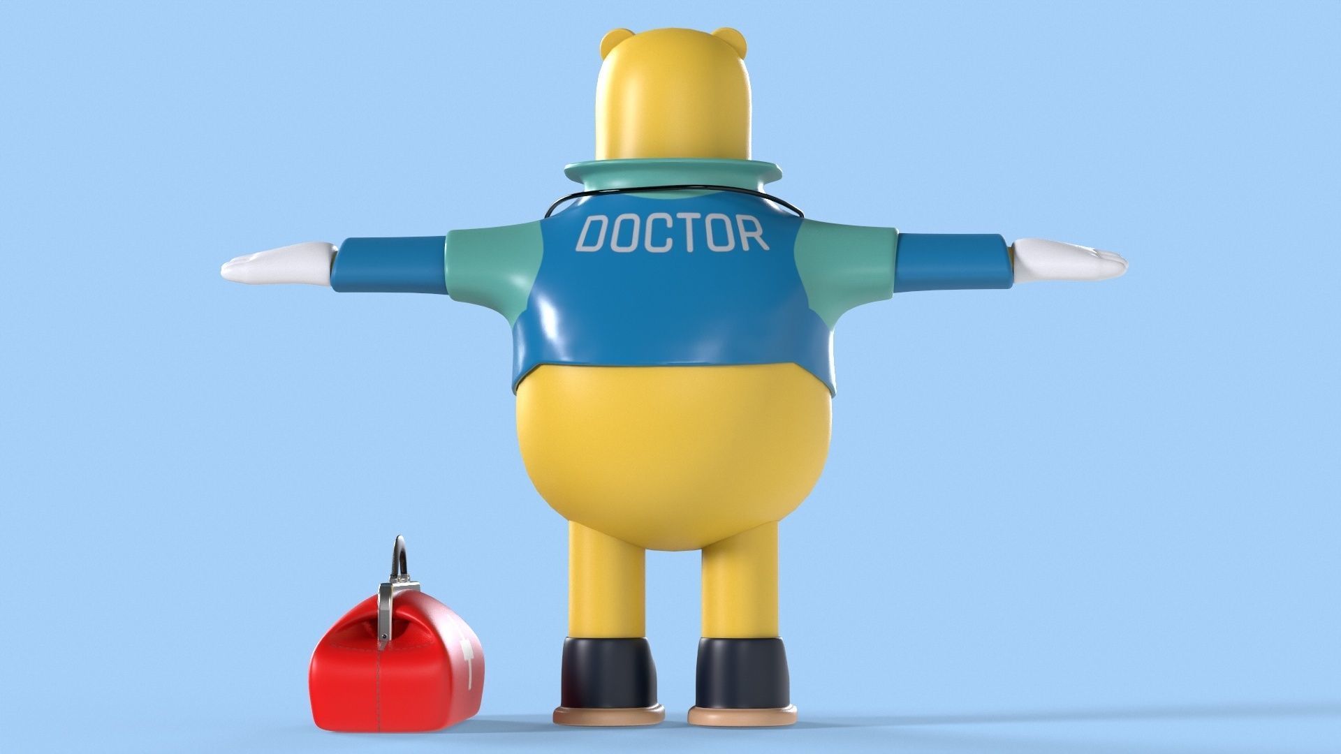 Doctor Bear Fantasy Character Low-poly 3D model_10