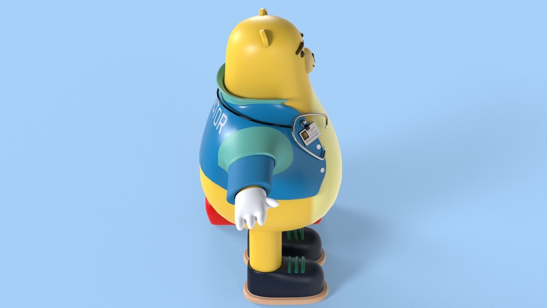 Doctor Bear Fantasy Character Low-poly 3D model_6