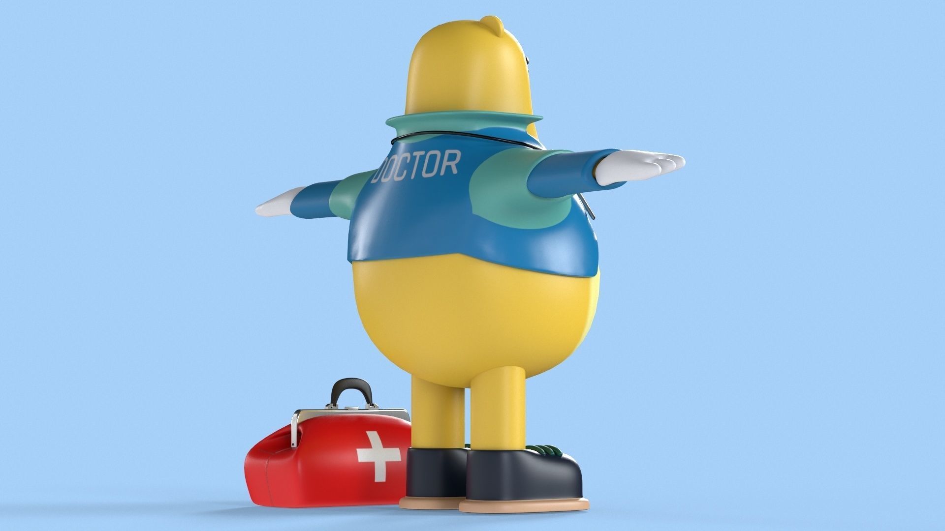 Doctor Bear Fantasy Character Low-poly 3D model_11