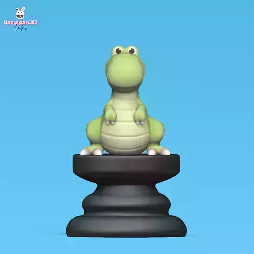 Dinosaur Chess - TRex - King 3D print model