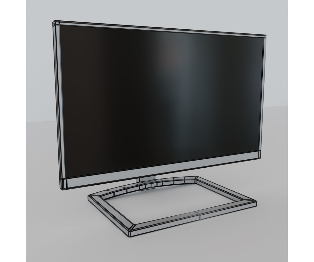 LCD Desktop Monitor Low-poly 3D model_3
