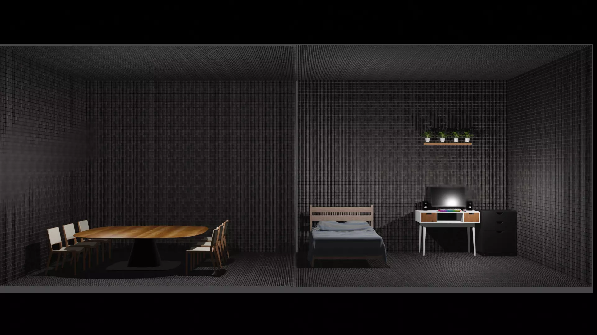 Lopoly House Interior Free low-poly 3D model_0