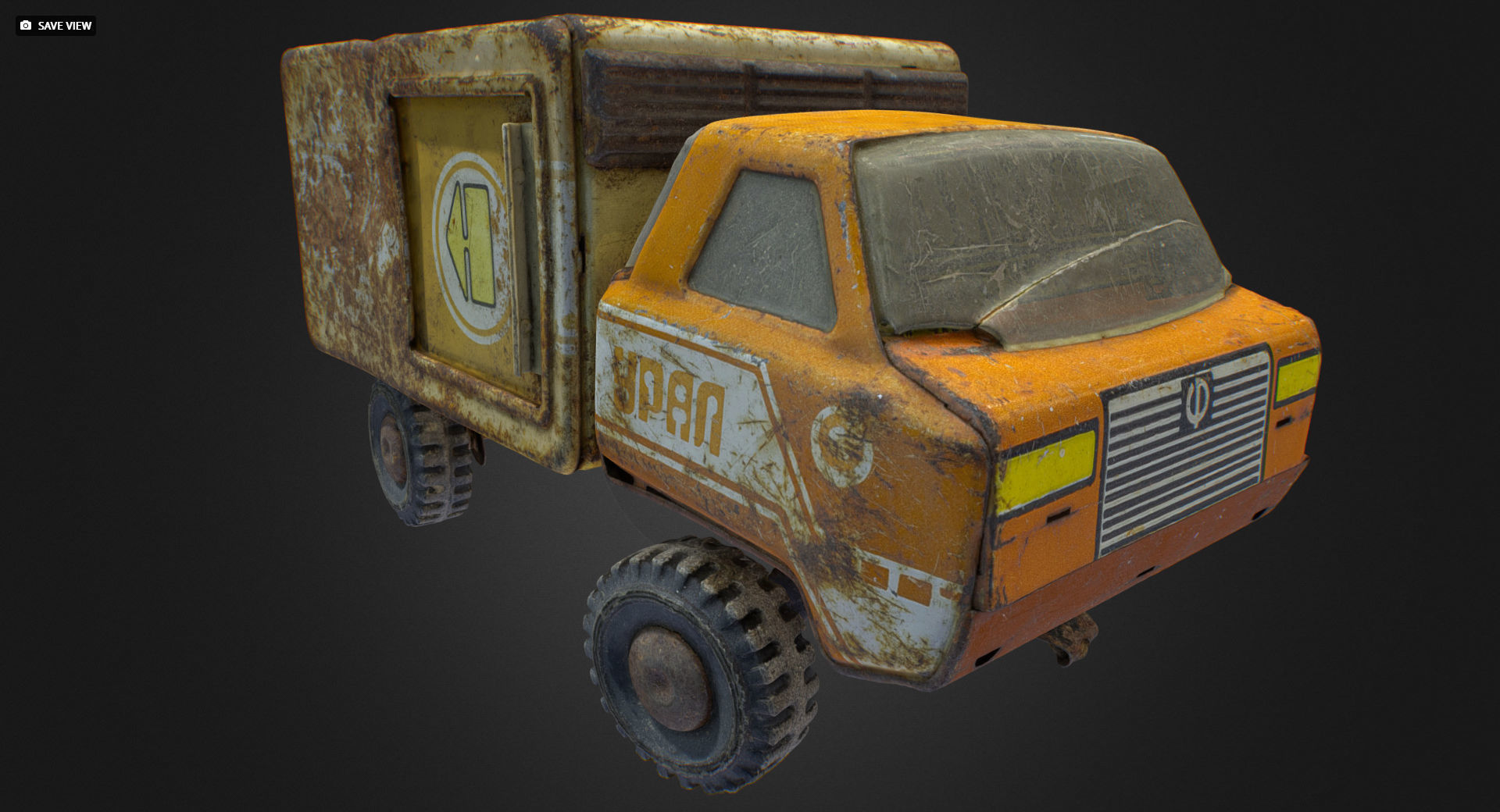 Old USSR Soviet Metal Toy Car URAL BREAD 3D model_4