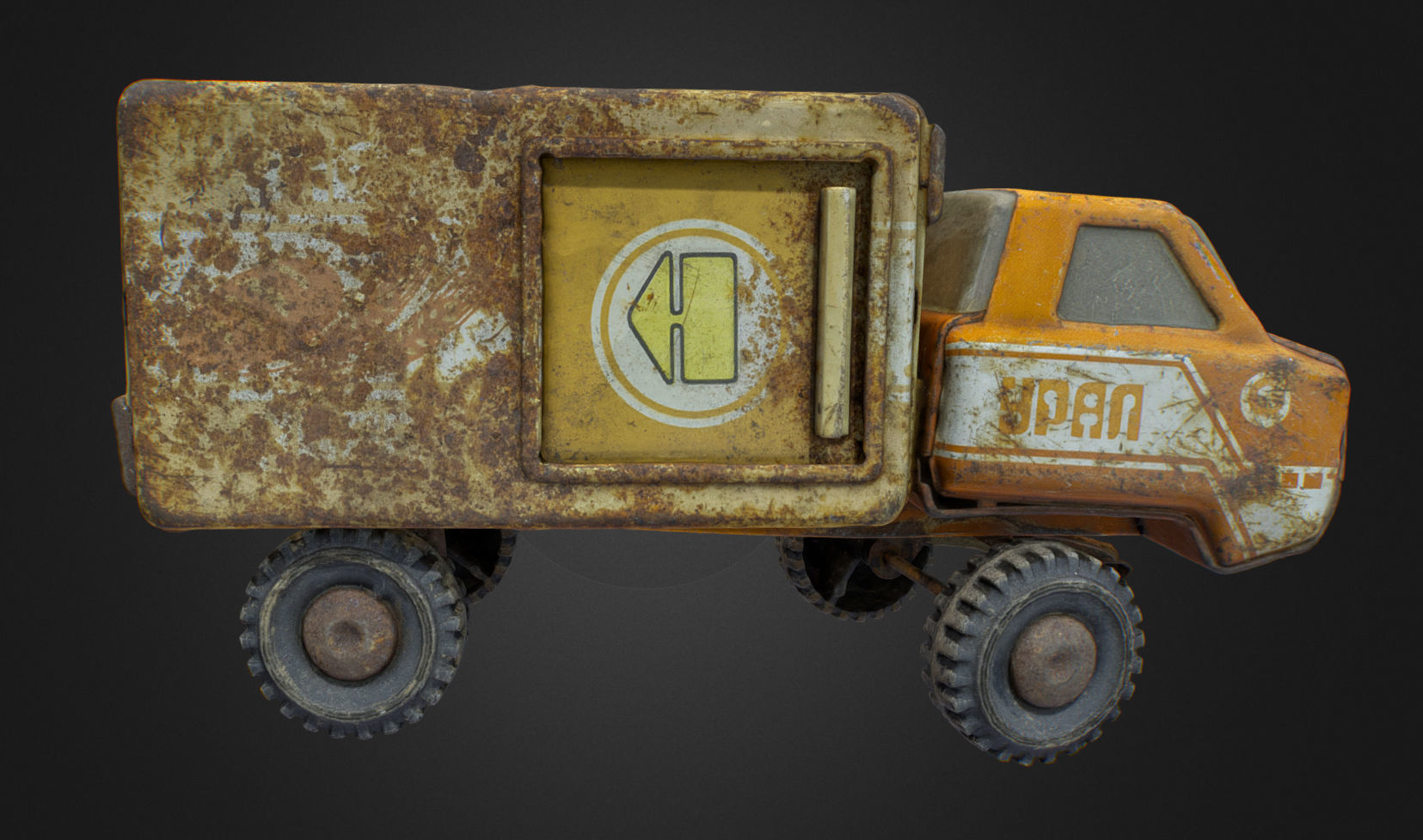 Old USSR Soviet Metal Toy Car URAL BREAD 3D model_17