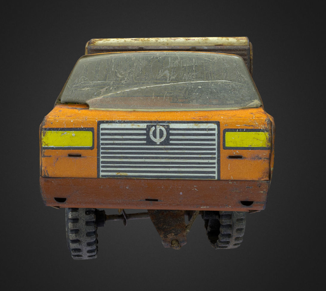 Old USSR Soviet Metal Toy Car URAL BREAD 3D model_11