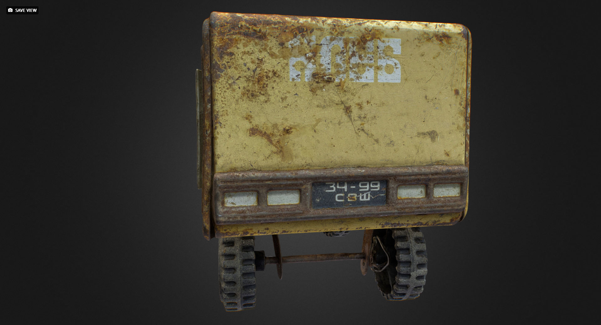 Old USSR Soviet Metal Toy Car URAL BREAD 3D model_3