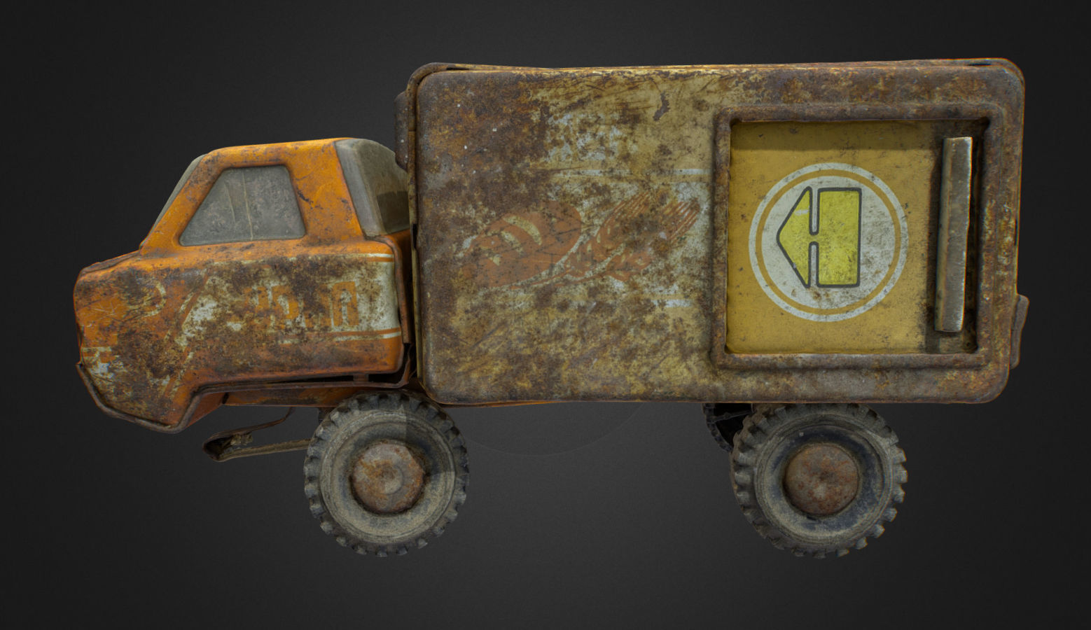 Old USSR Soviet Metal Toy Car URAL BREAD 3D model_13