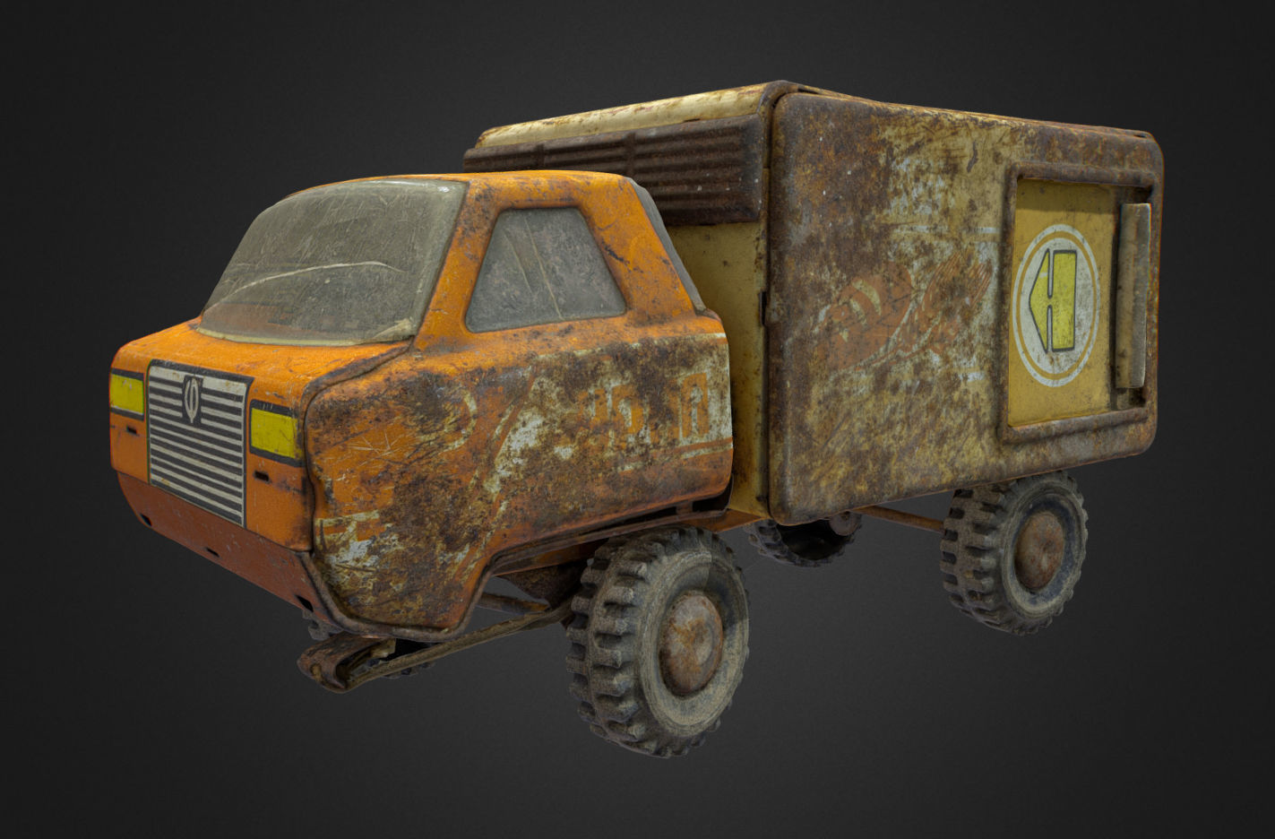 Old USSR Soviet Metal Toy Car URAL BREAD 3D model_12