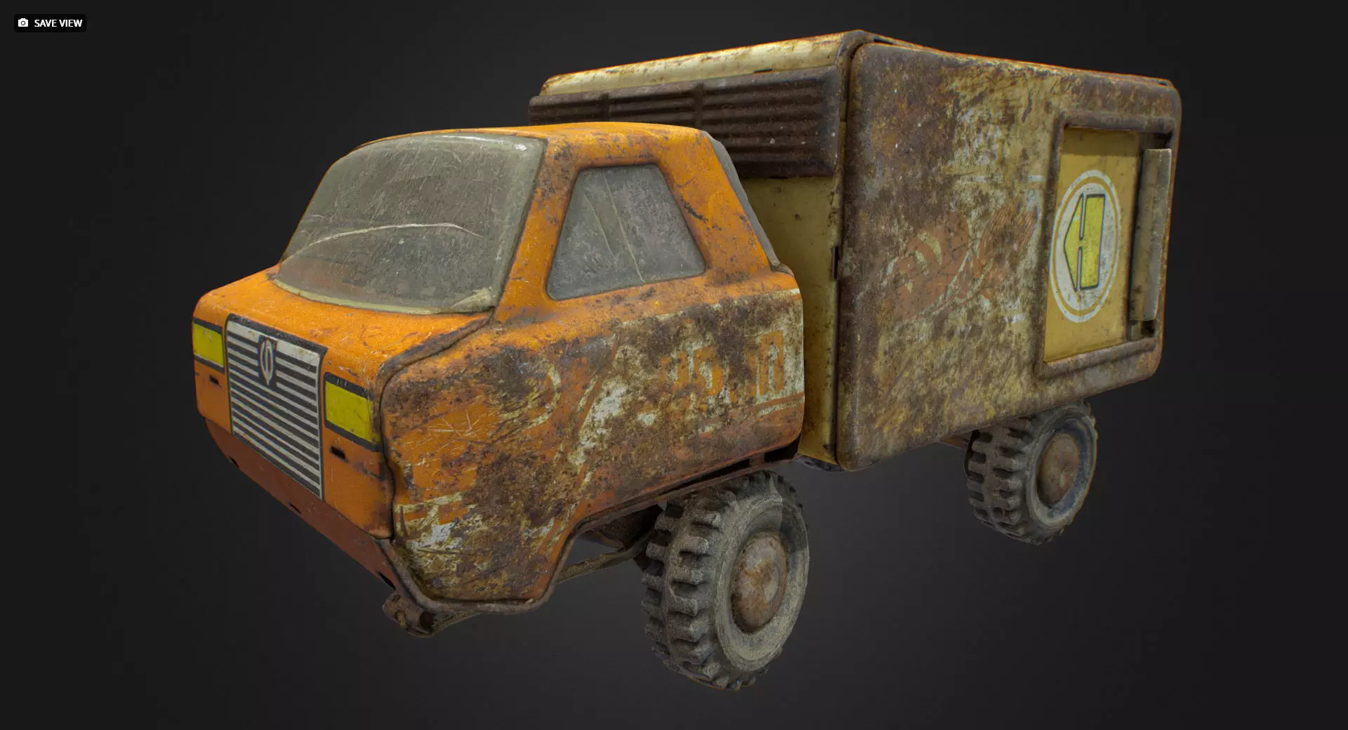 Old USSR Soviet Metal Toy Car URAL BREAD 3D model_0