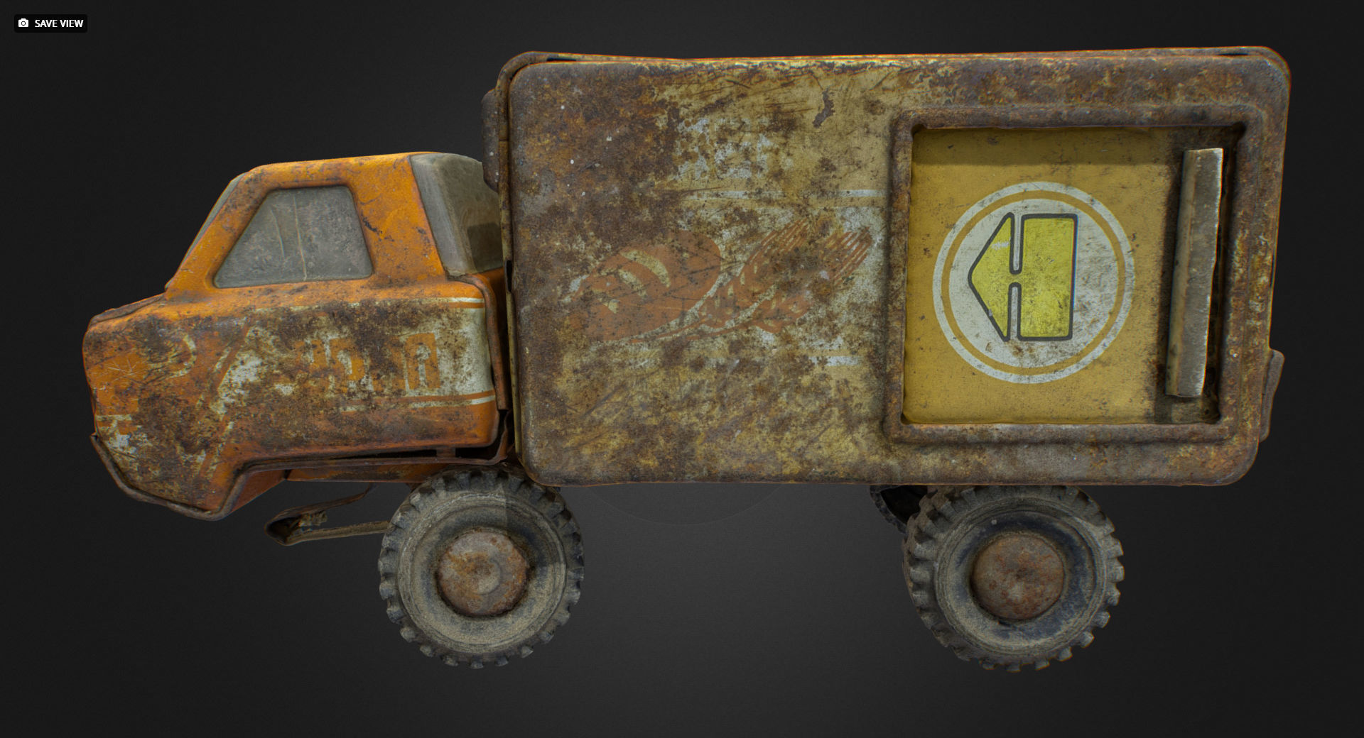 Old USSR Soviet Metal Toy Car URAL BREAD 3D model_2