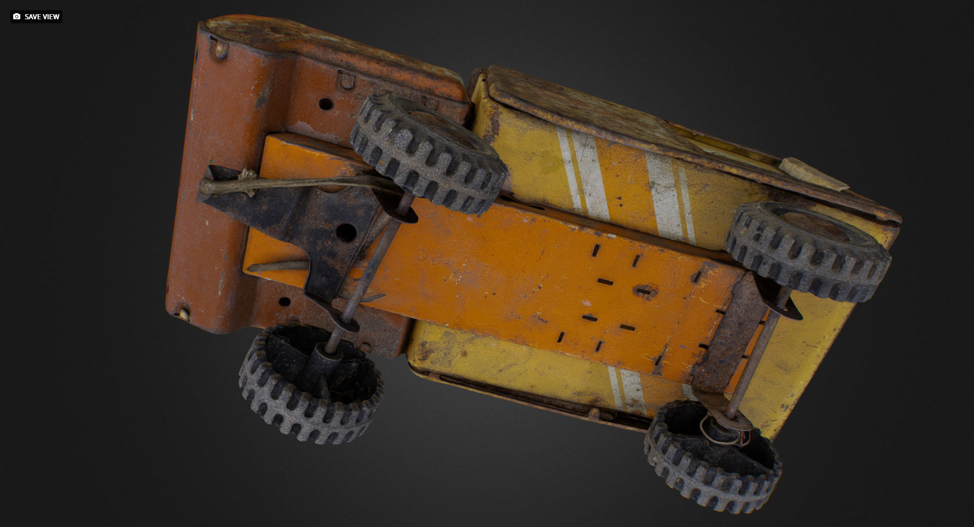 Old USSR Soviet Metal Toy Car URAL BREAD 3D model_5