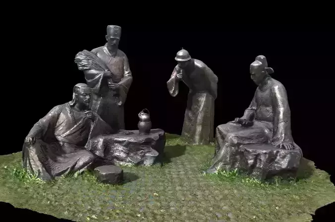 Park Statues -  Ancient Figures 3D Print Model 3D model