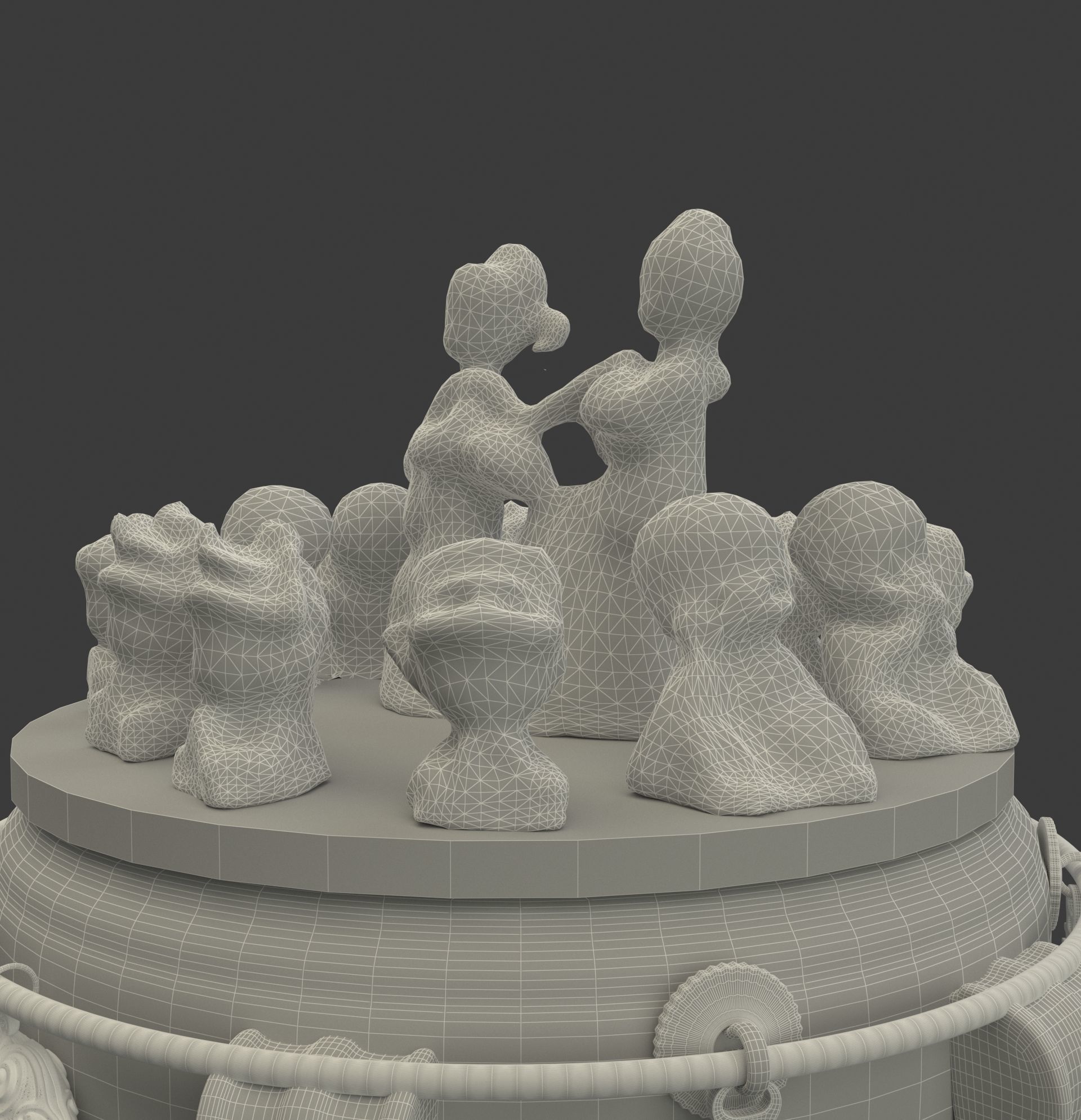 Chinese wedding dolls and monk kids  3D model_7