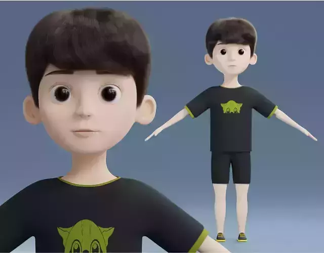 cartoon boy 3D model