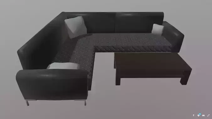 LowPoly Sofa Set and coffee table
