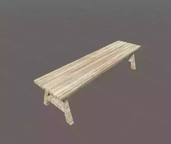 Low Poly Bench wooden