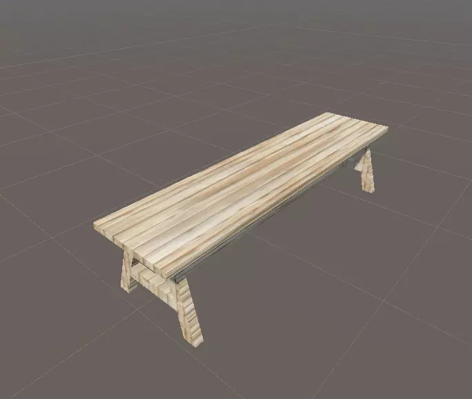 Low Poly Bench wooden Free low-poly 3D model