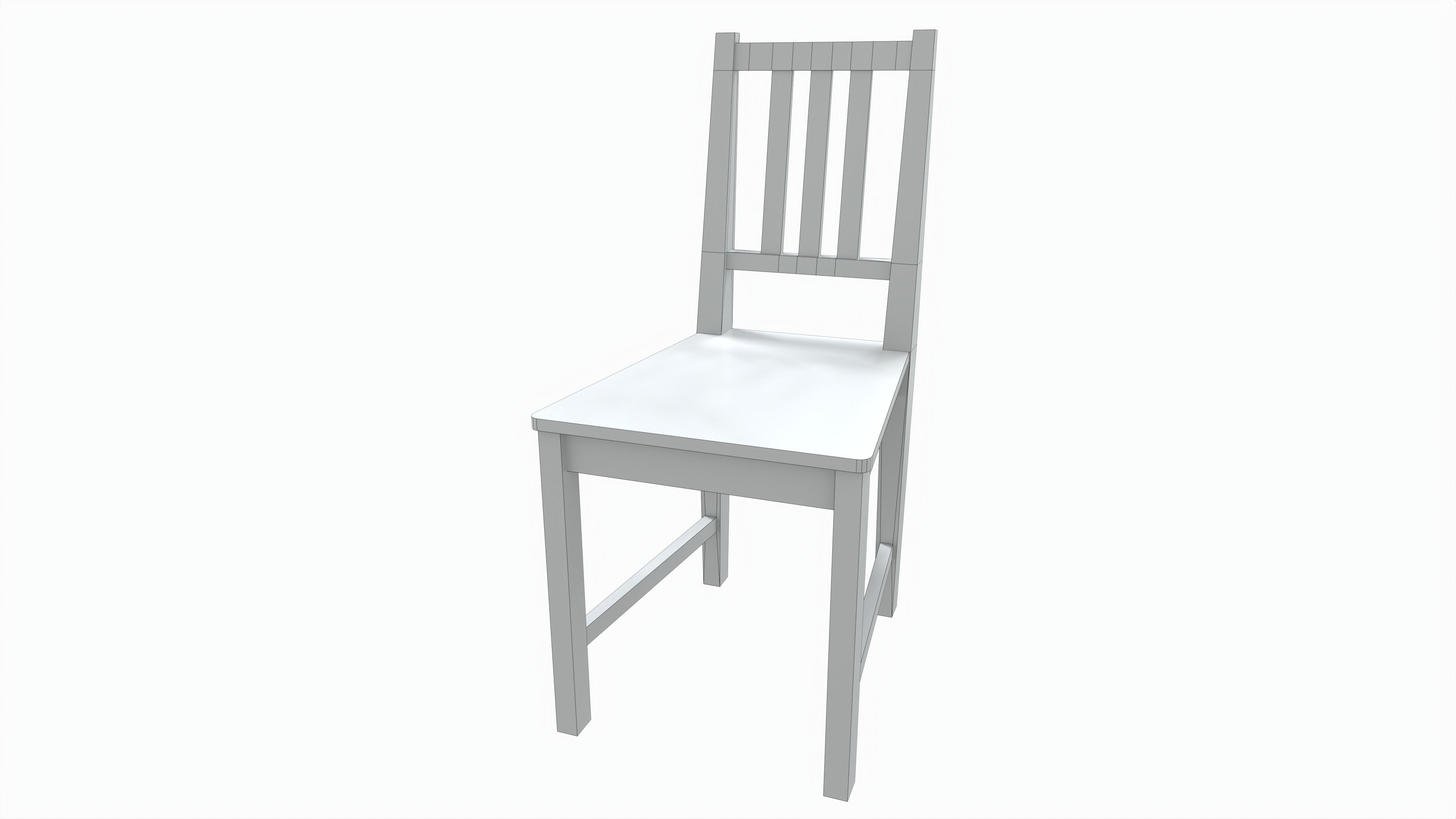 Dining table and chair Low-poly 3D model_15
