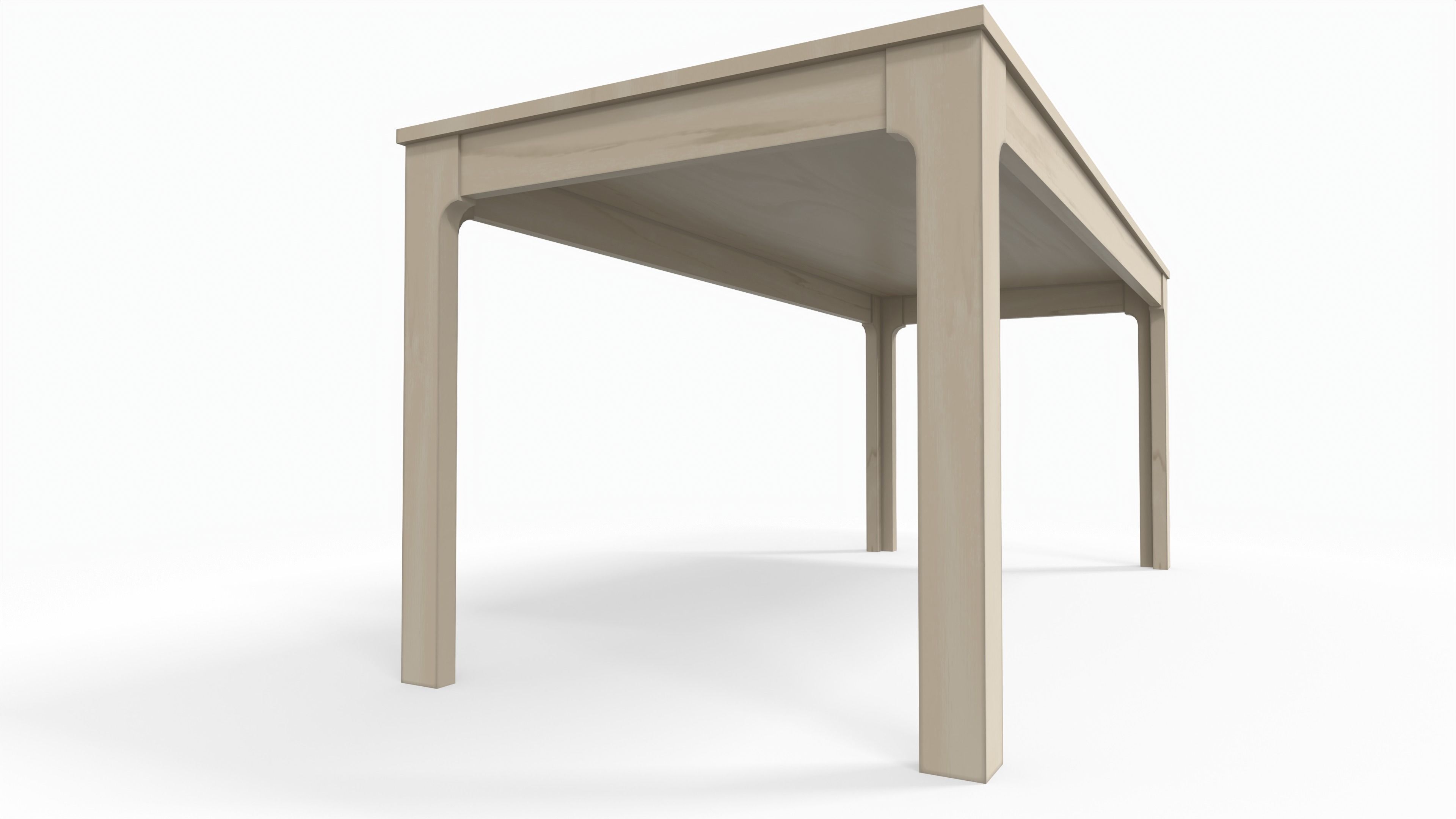 Dining table and chair Low-poly 3D model_6