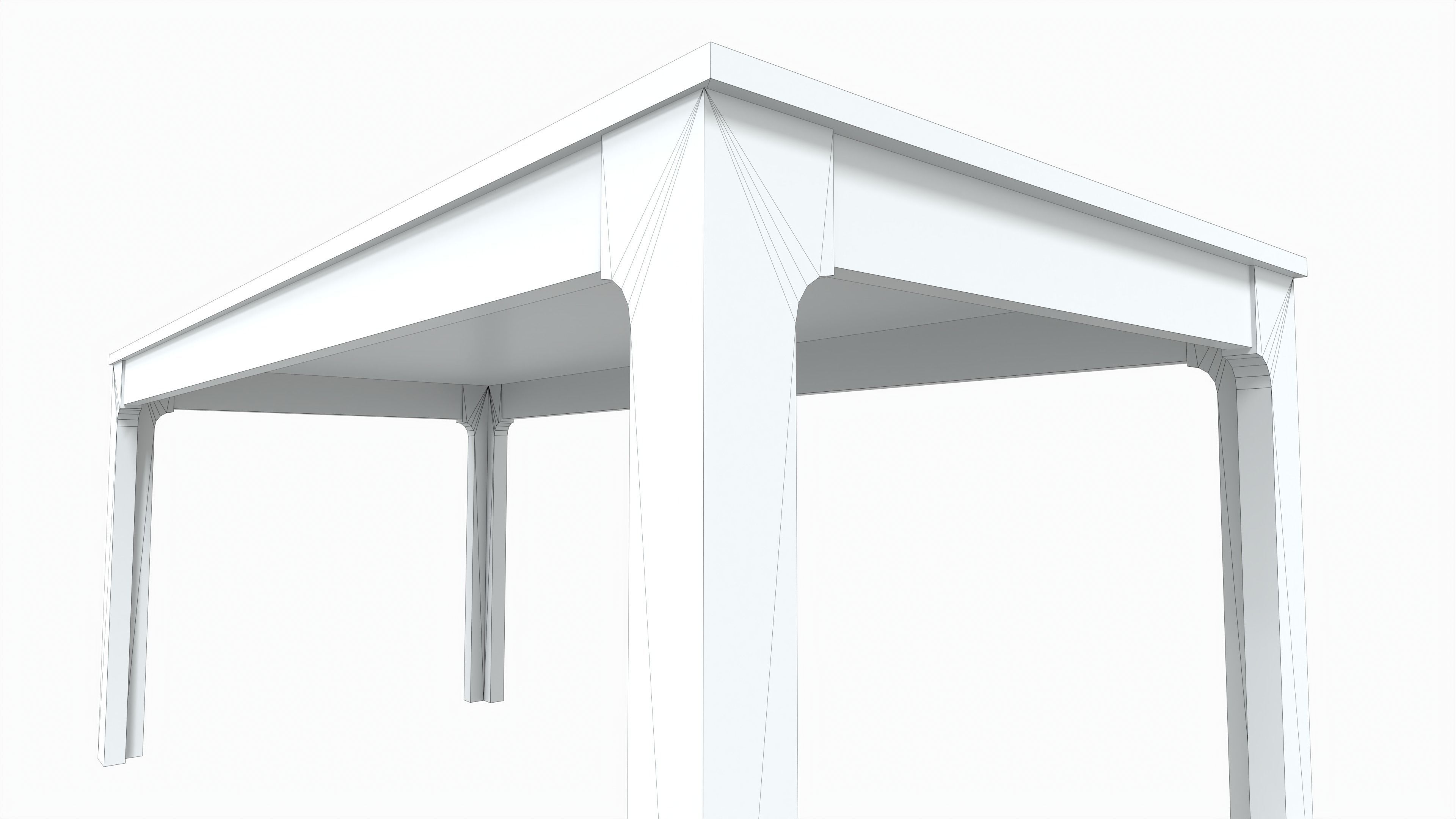 Dining table and chair Low-poly 3D model_13