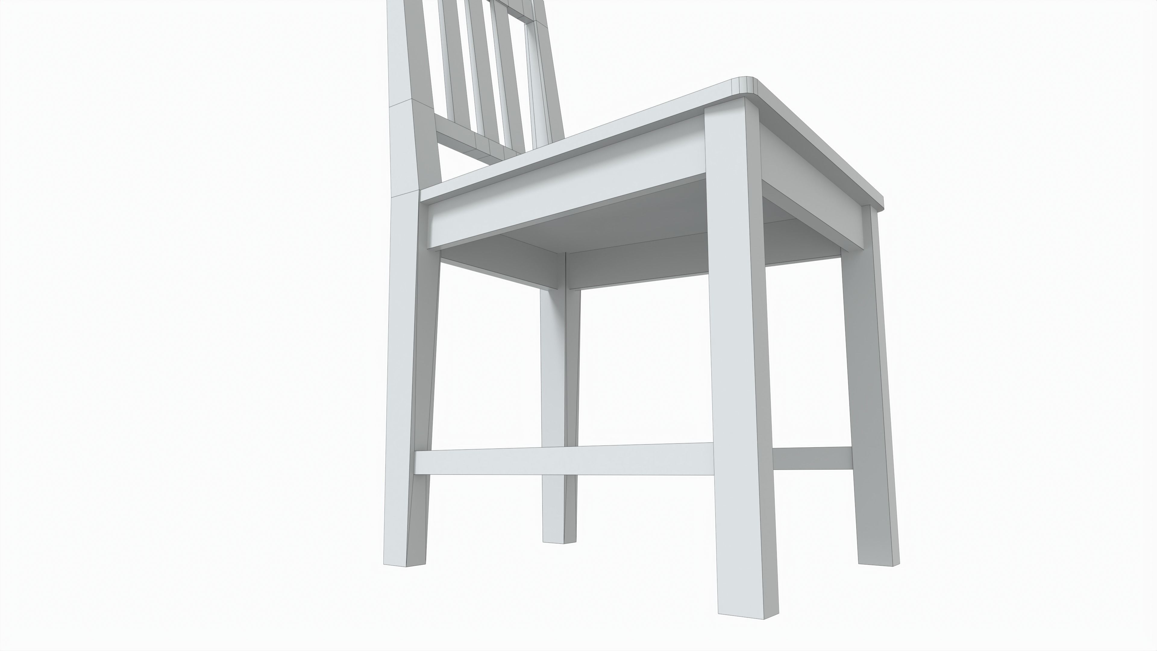 Dining table and chair Low-poly 3D model_18