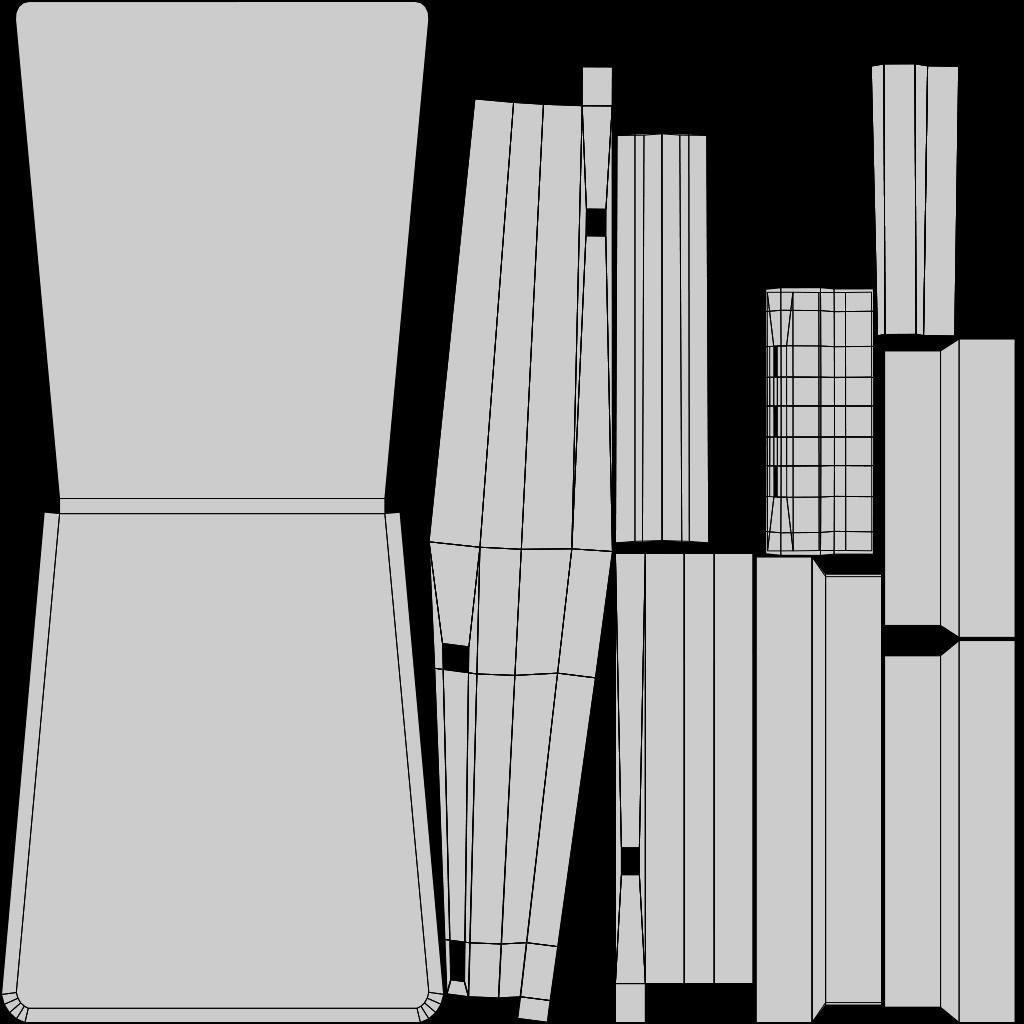 Dining table and chair Low-poly 3D model_20