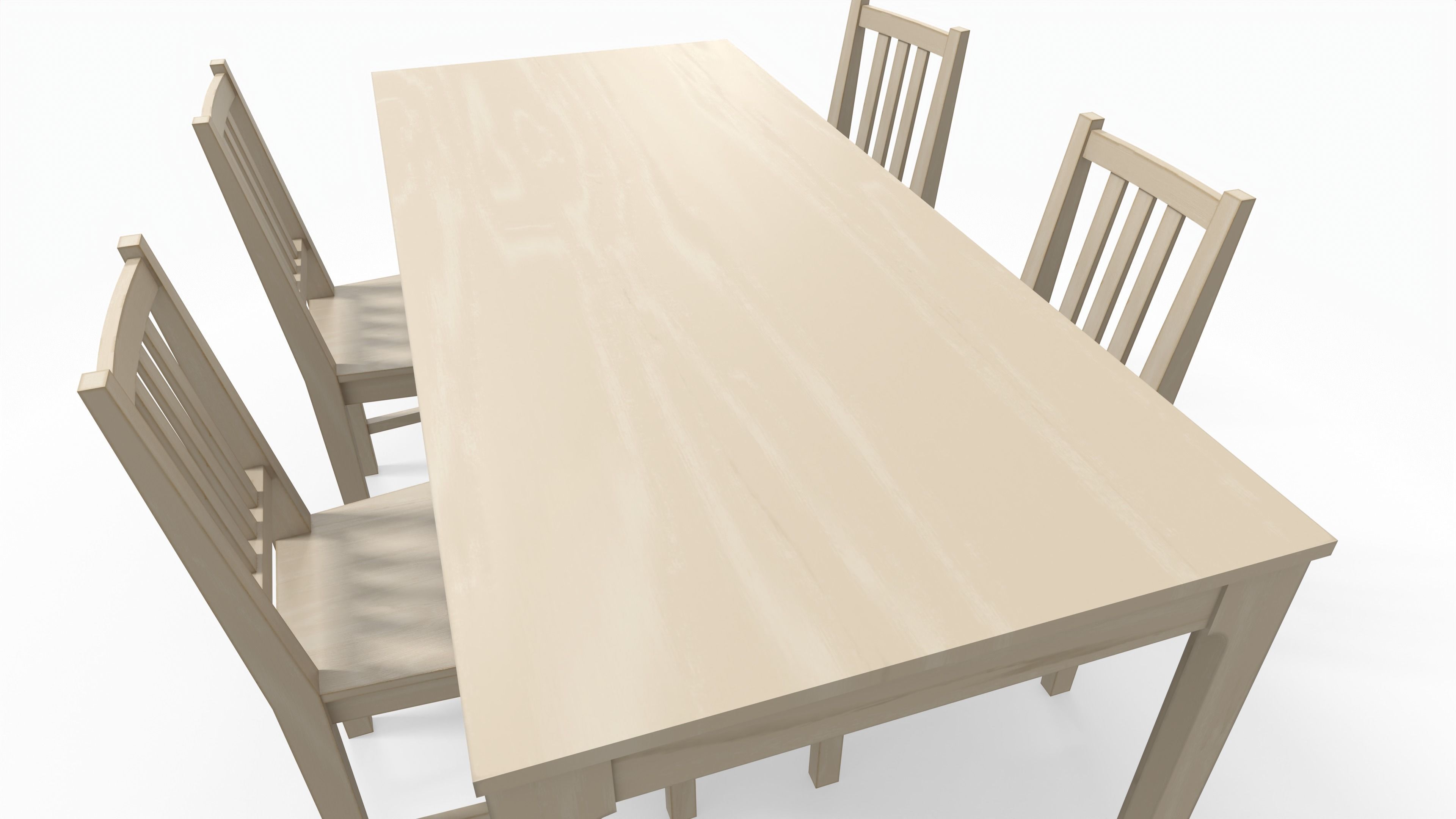 Dining table and chair Low-poly 3D model_3