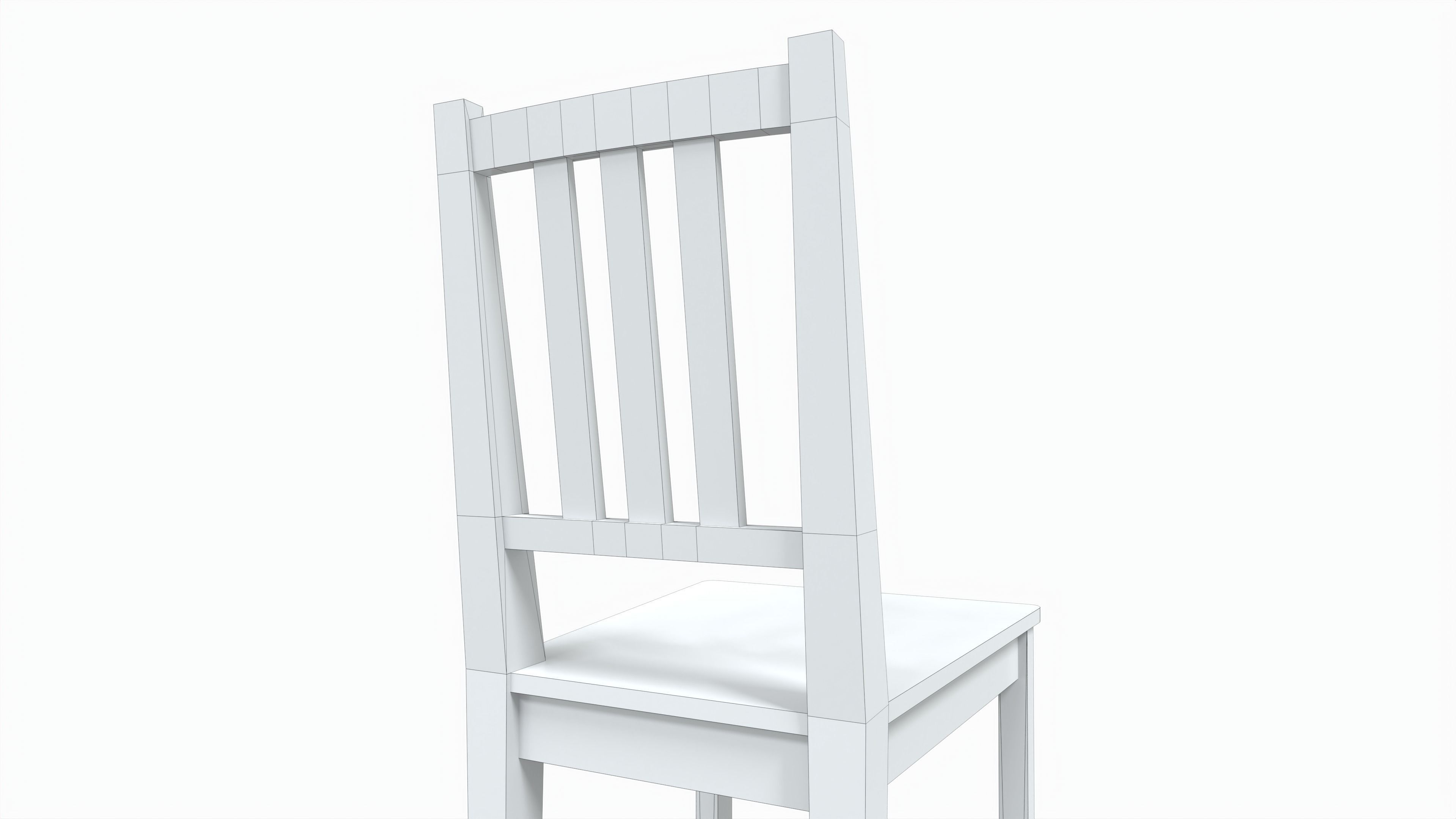 Dining table and chair Low-poly 3D model_16