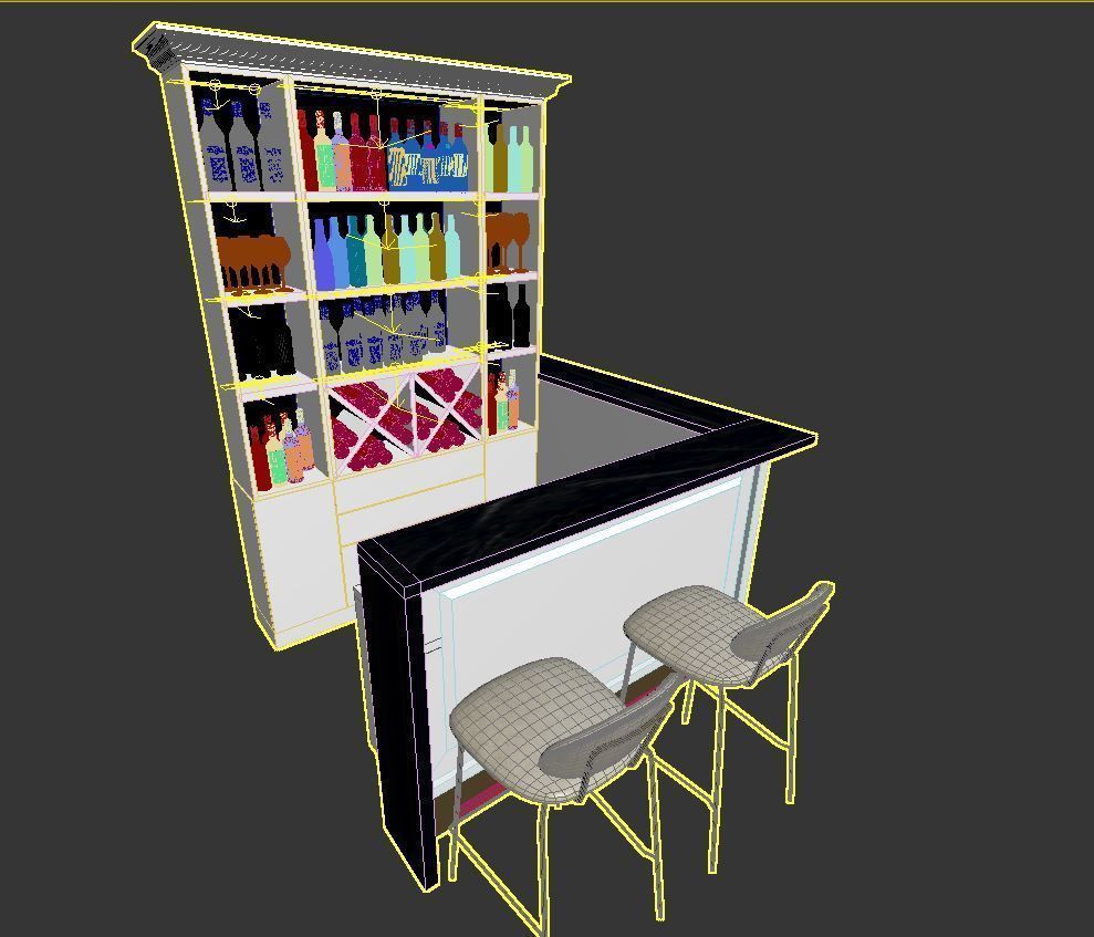 Restaurant bar 3D model_3