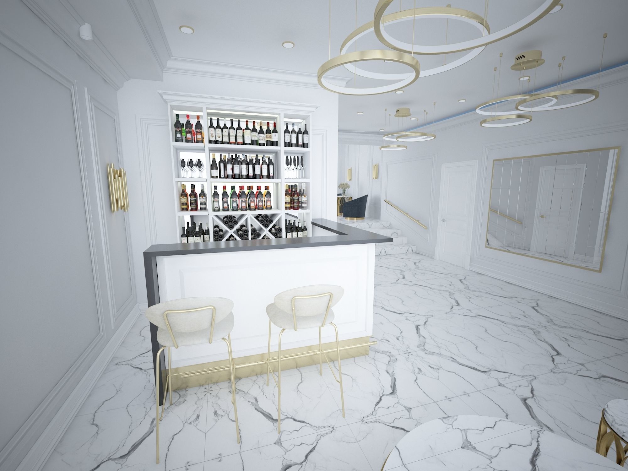 Restaurant bar 3D model_4