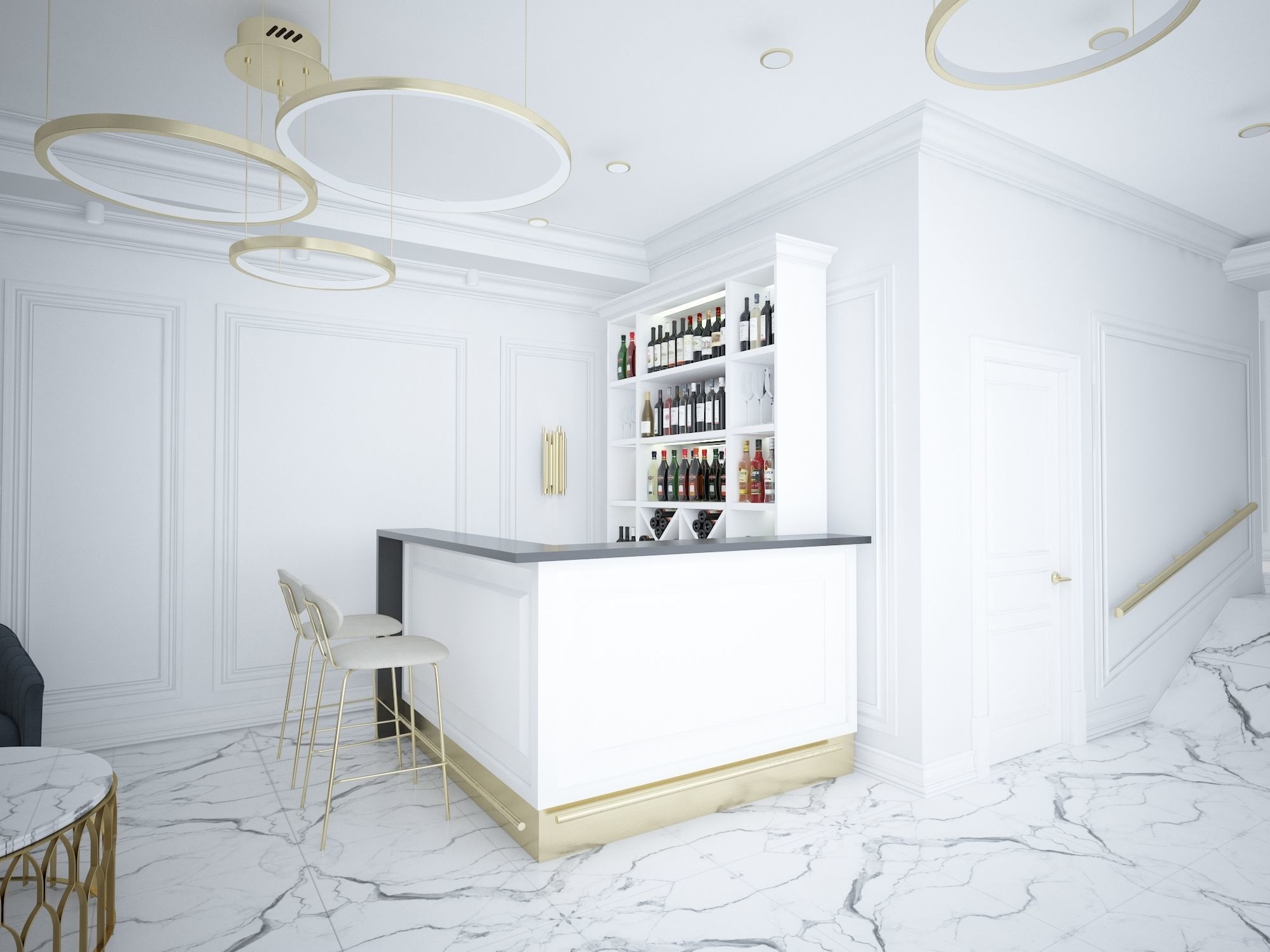 Restaurant bar 3D model_5