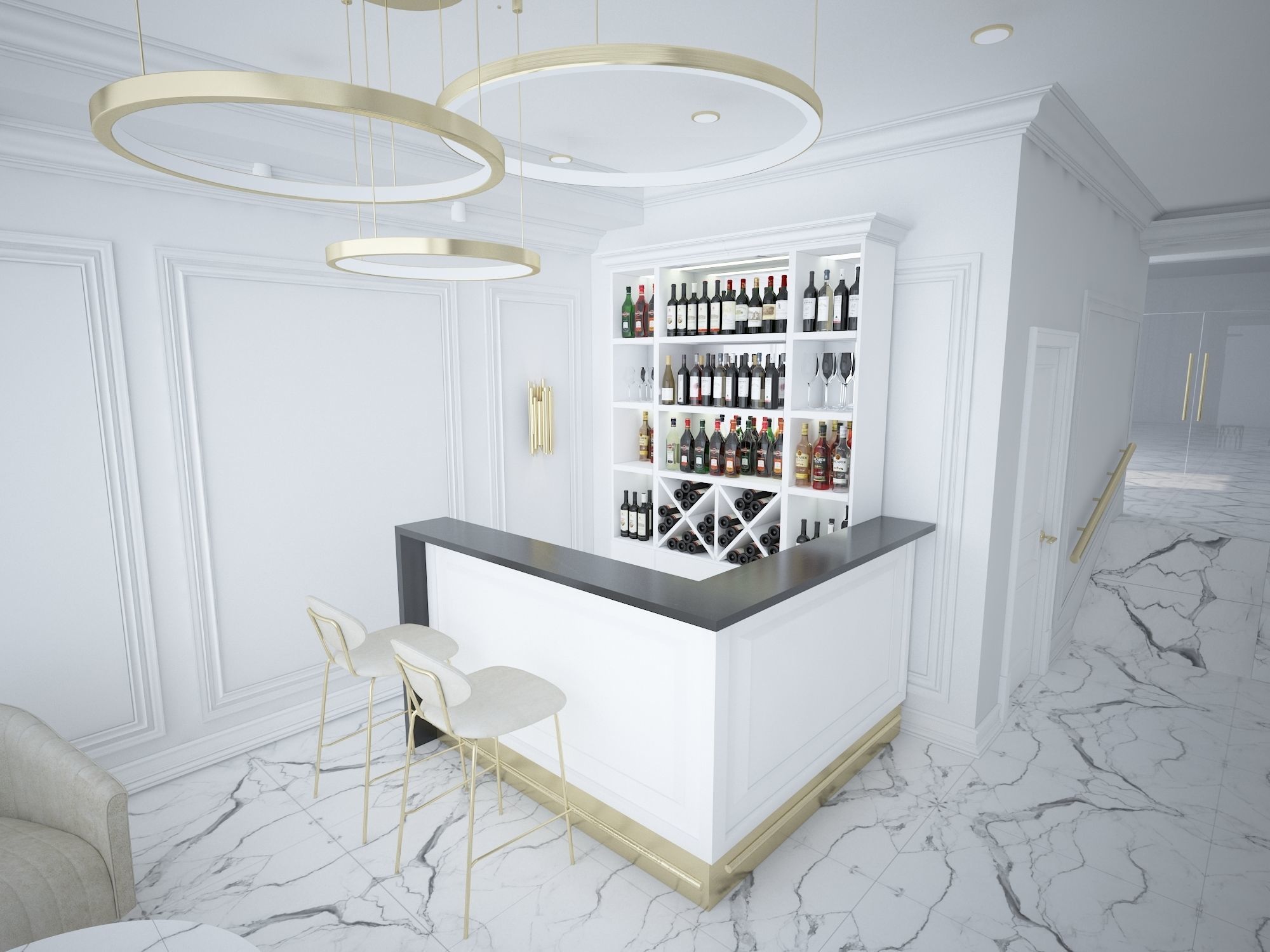 Restaurant bar 3D model_1