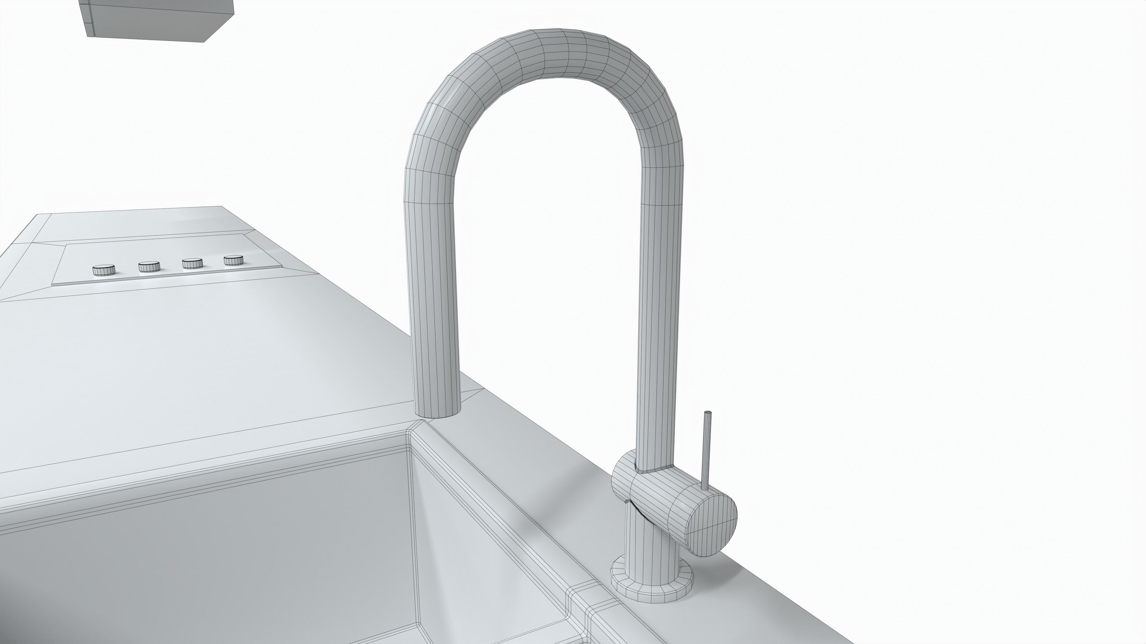 Kitchen Cabinet Low-poly 3D model_8