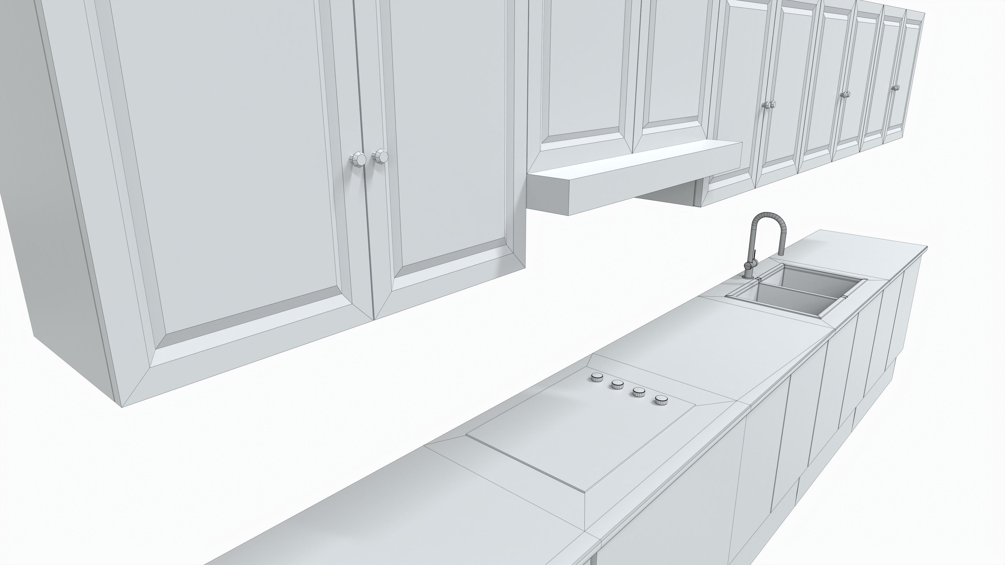Kitchen Cabinet Low-poly 3D model_6